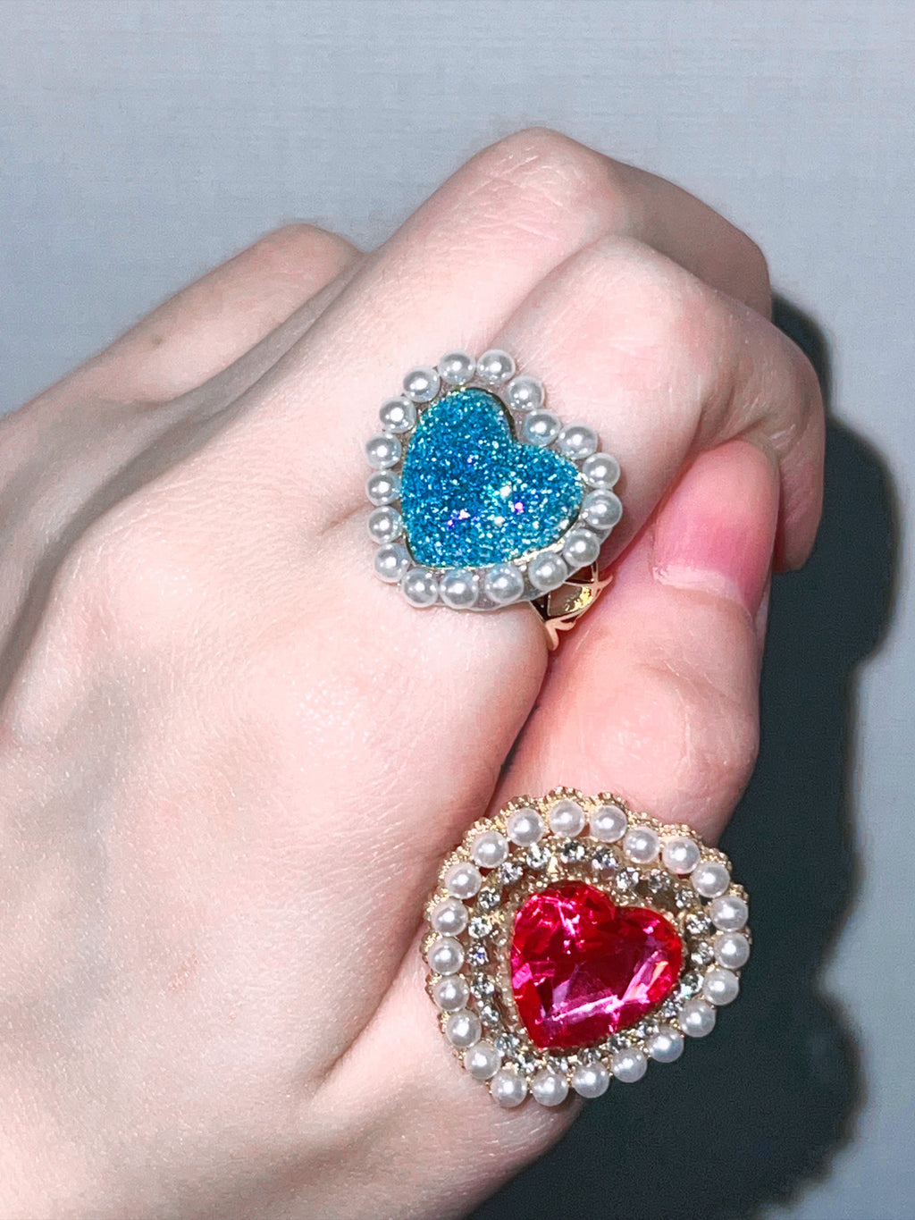 Coquette Imperial Heart Gemstone Statement Ring (Magenta)
