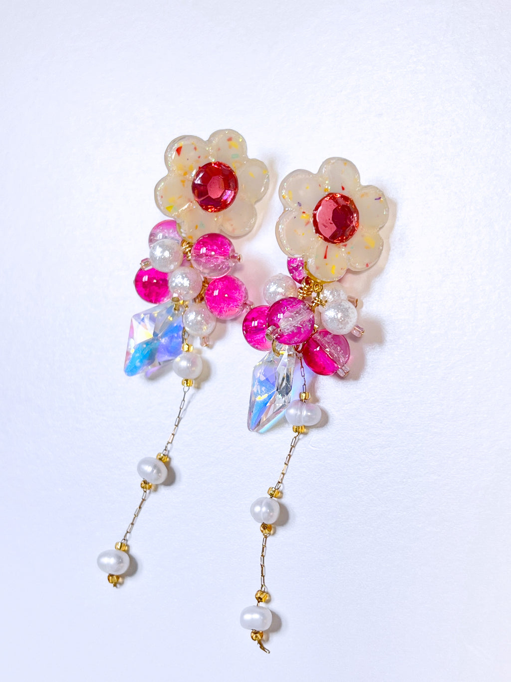Tokyo City Blooming Flower Gemstone Earrings