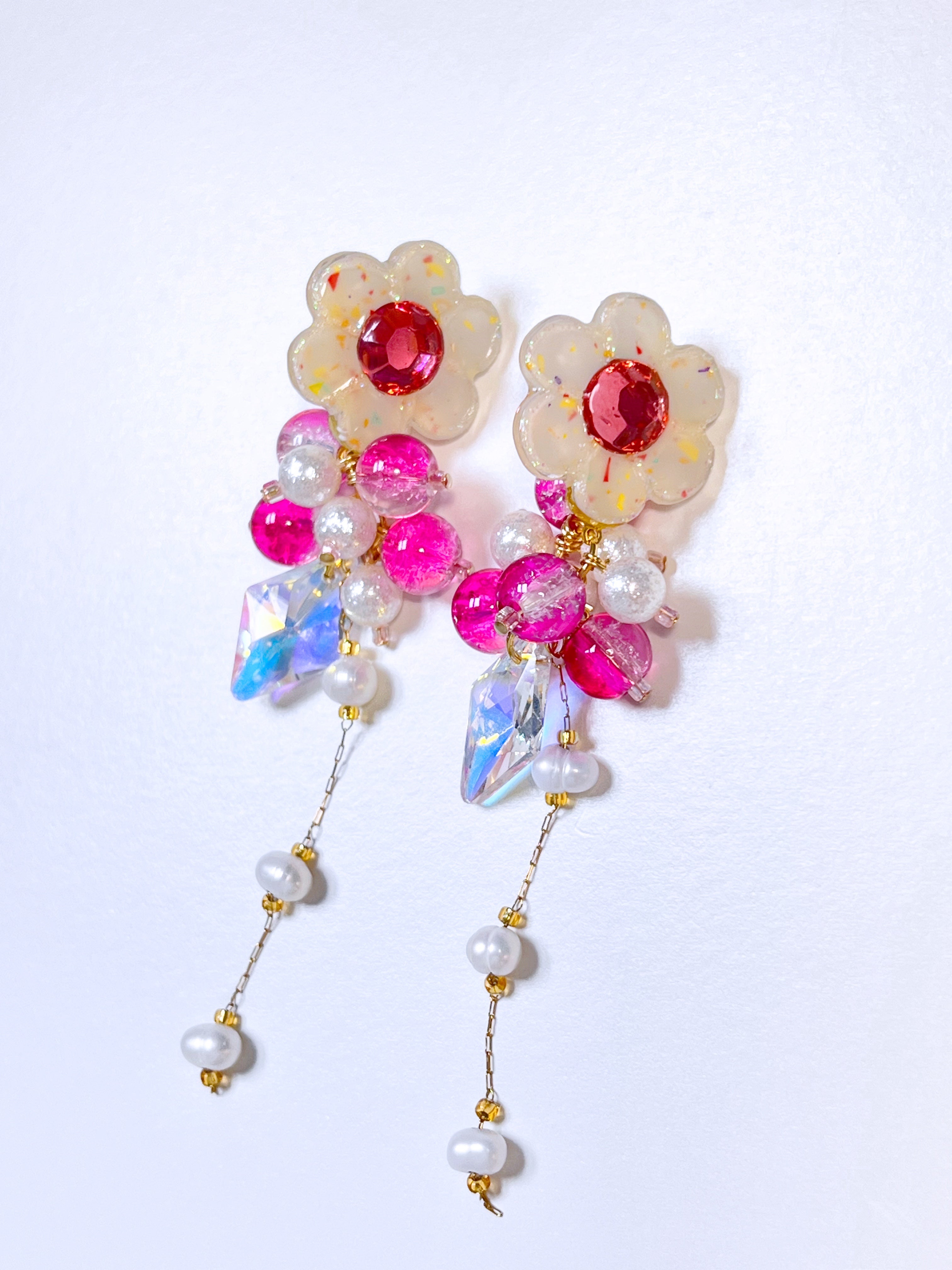 Tokyo City Blooming Flower Gemstone Earrings