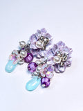 Fairy Garden Purple Bloom & Aqua Drop Earrings