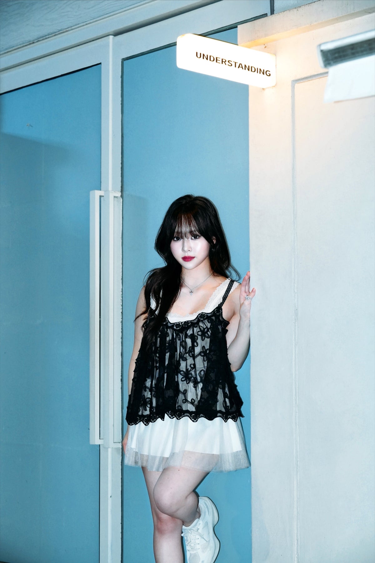 Sheer Floral Cami (black)