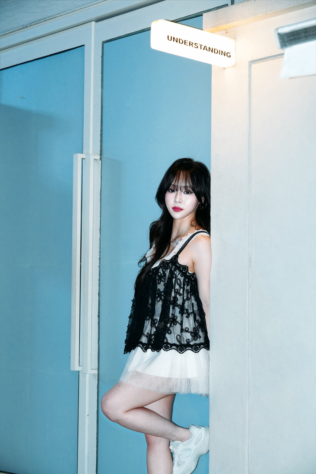 Sheer Floral Cami (black)