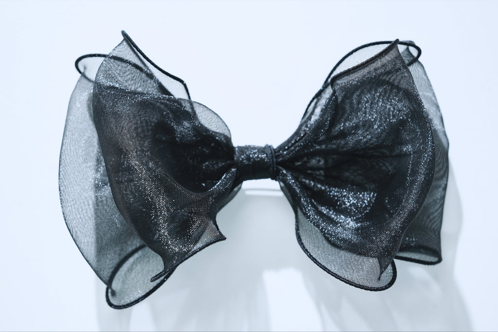 Ribbon dot tulle cami (Black)
