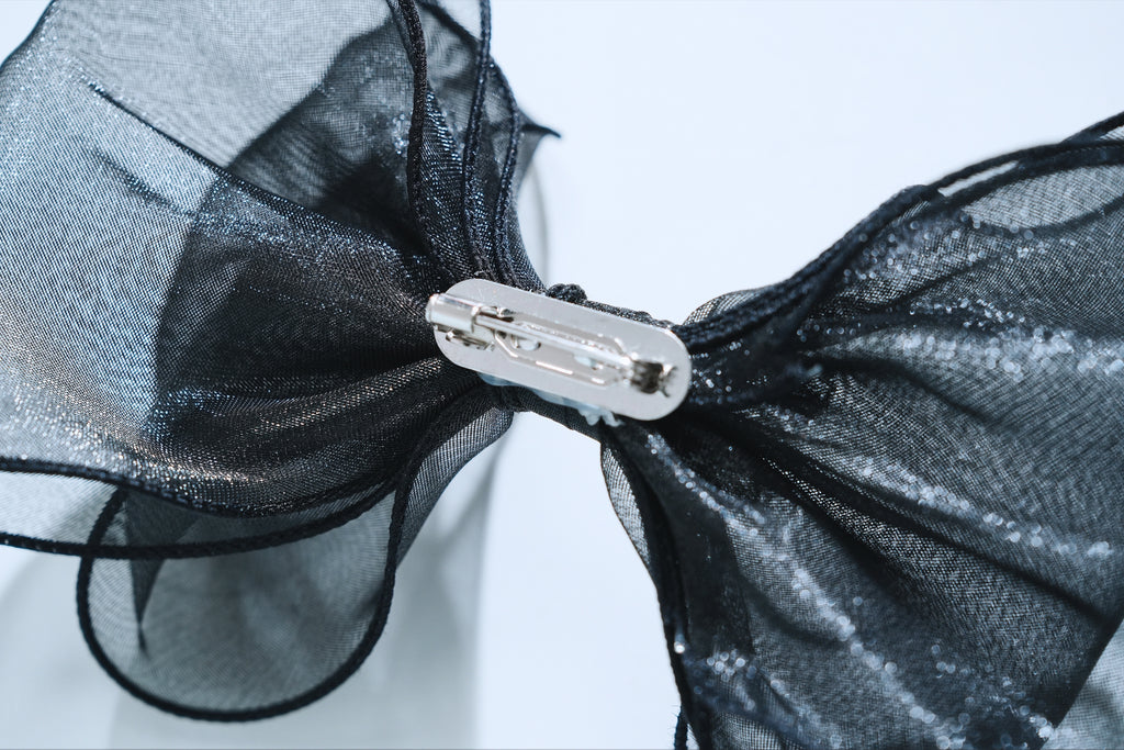 Ribbon dot tulle cami (Black)