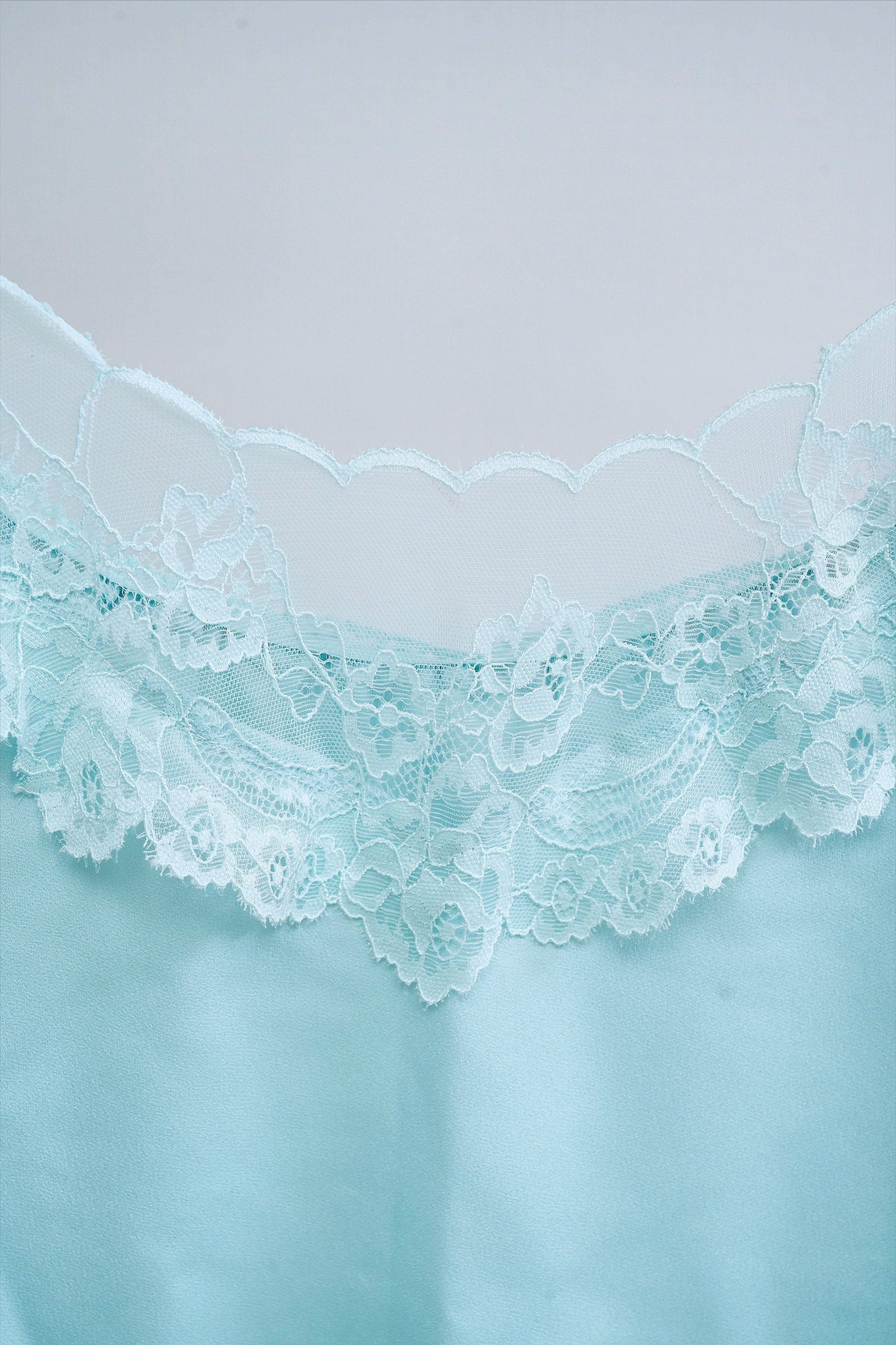 Ribbon slik lace cami(mint)
