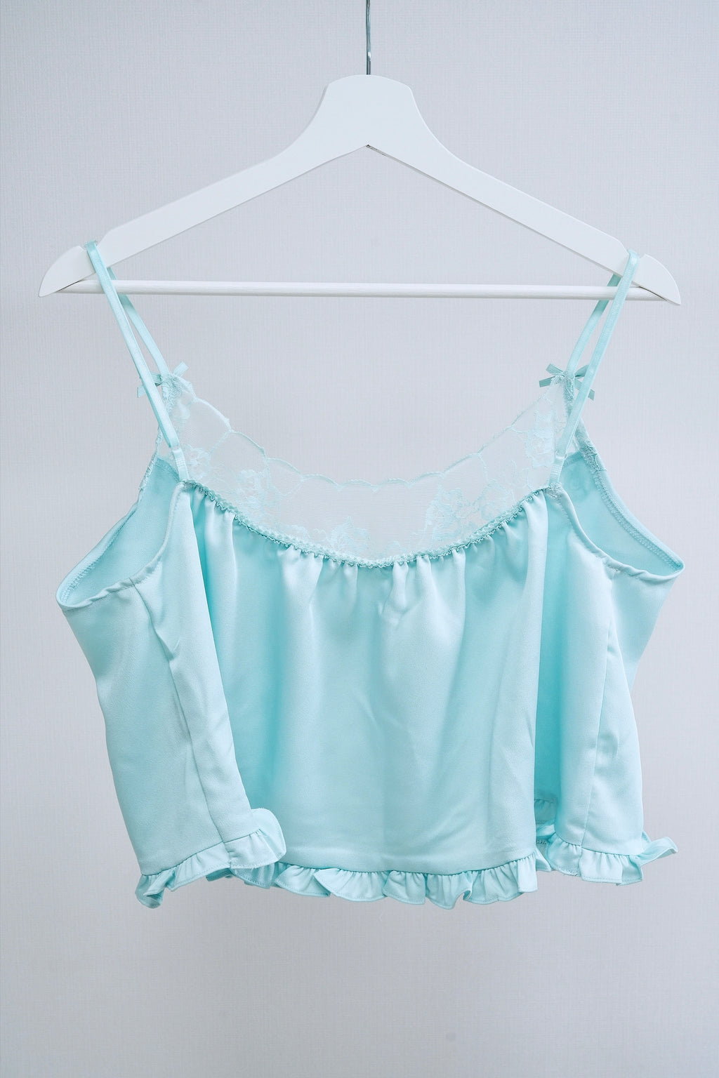 Ribbon slik lace cami(mint)