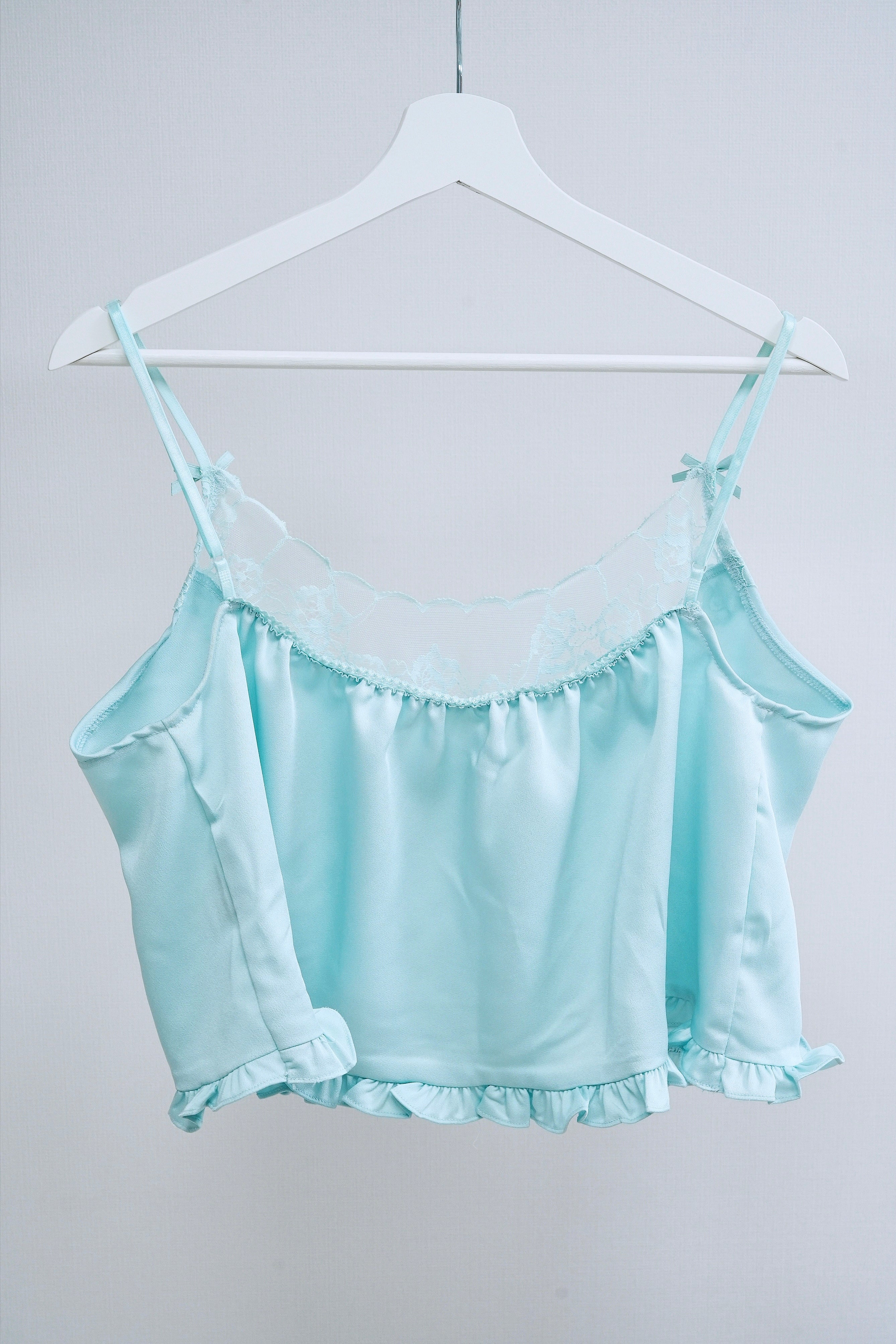 Ribbon slik lace cami(mint)