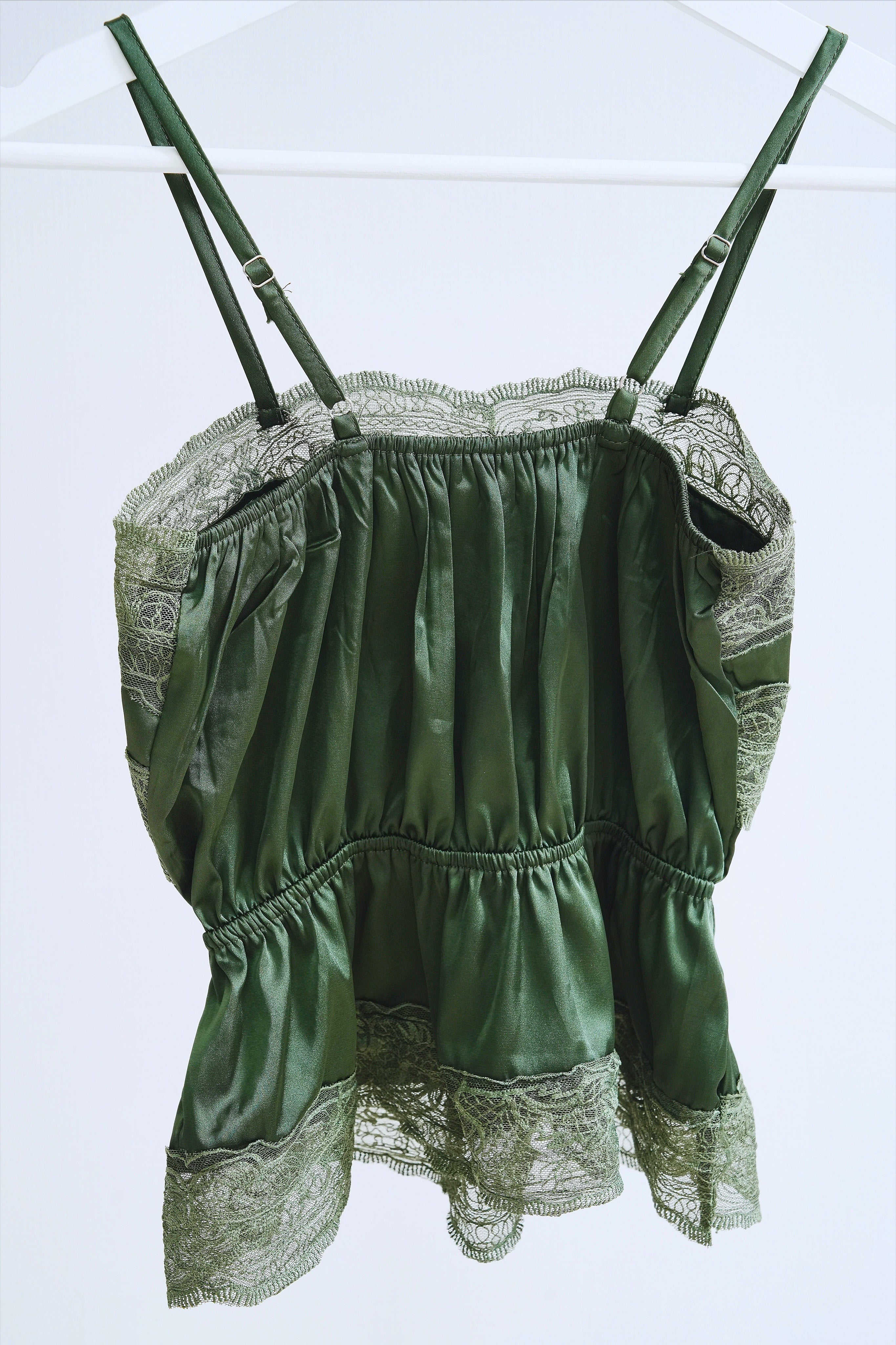 Emeraid Lace-Trimmed Satin Cami