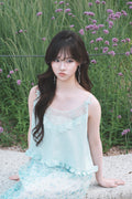 Ribbon slik lace cami(mint)