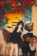 Ribbon dot tulle cami (Black)