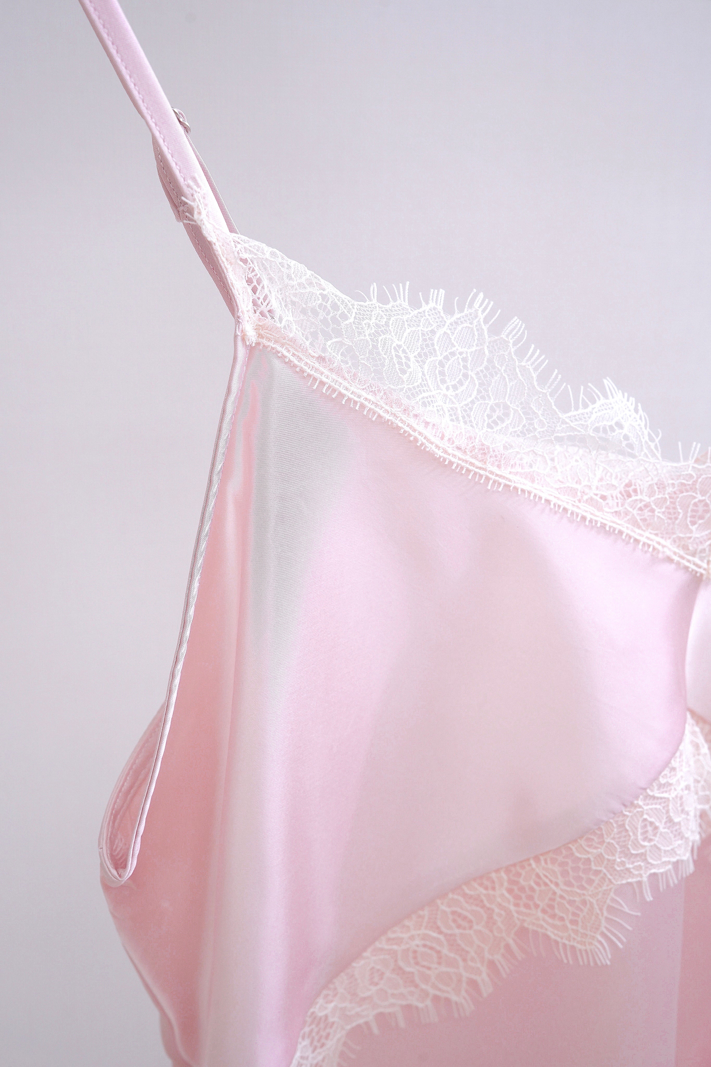 Soft Lace Satin Cami (Pink)