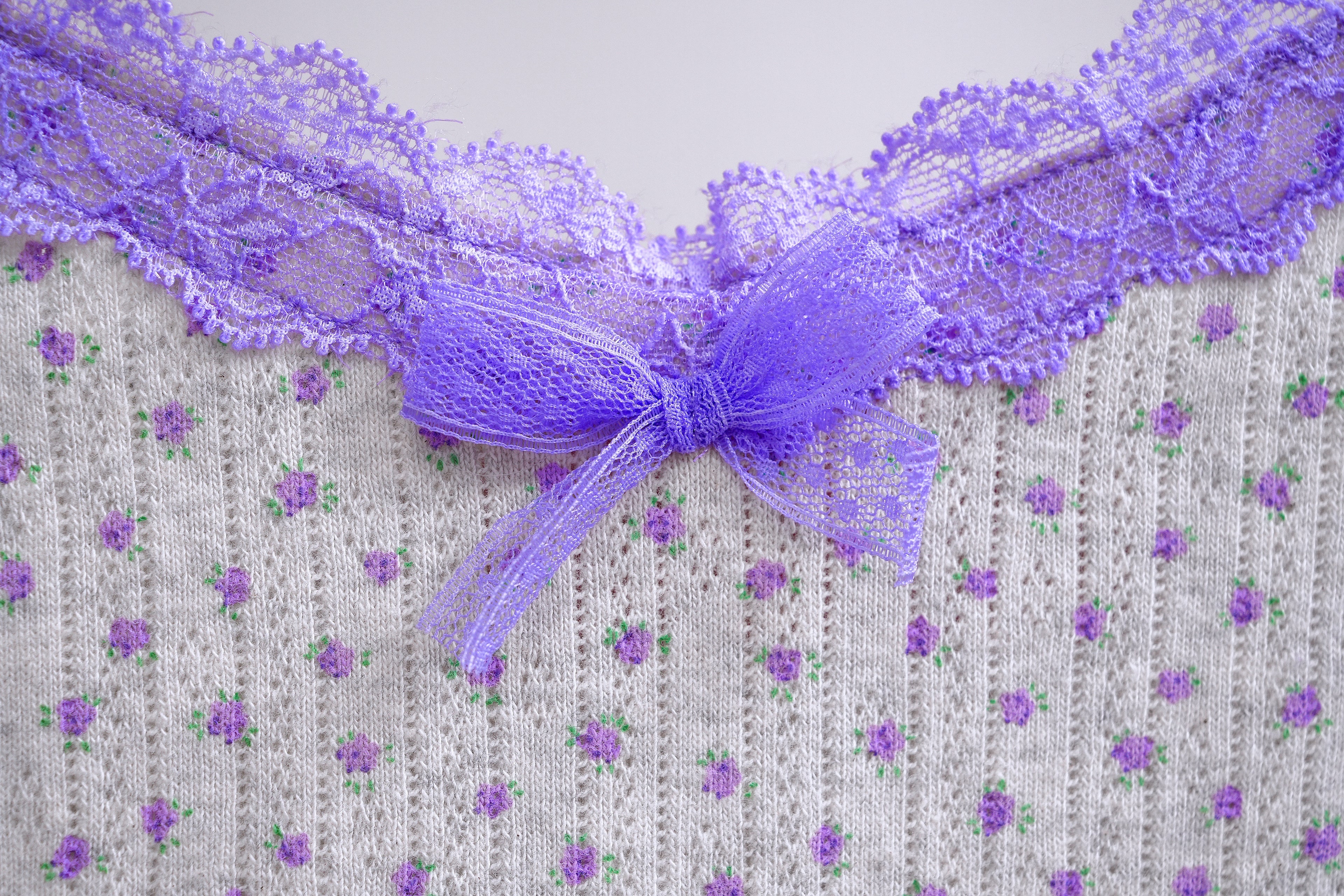 Y2K Purple Lace Floral Cami