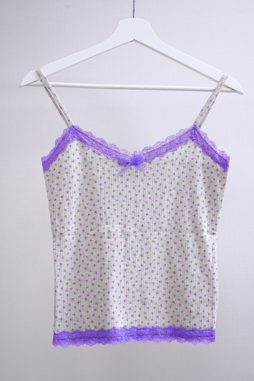 Y2K Purple Lace Floral Cami