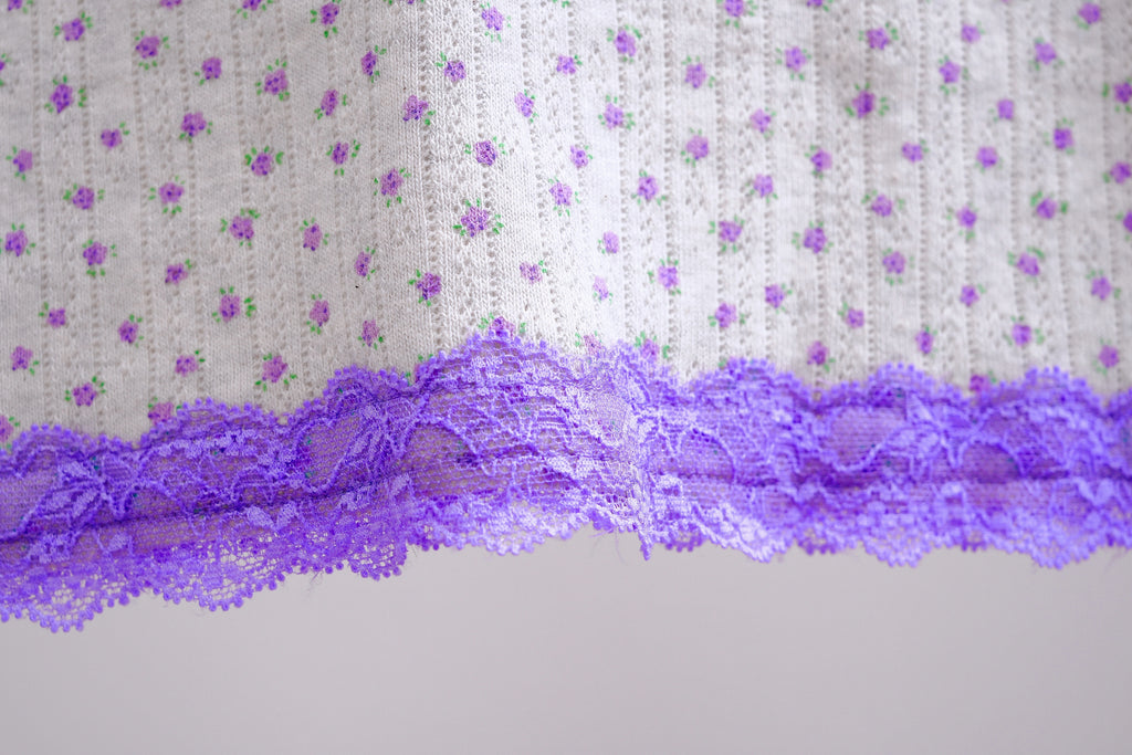 Y2K Purple Lace Floral Cami