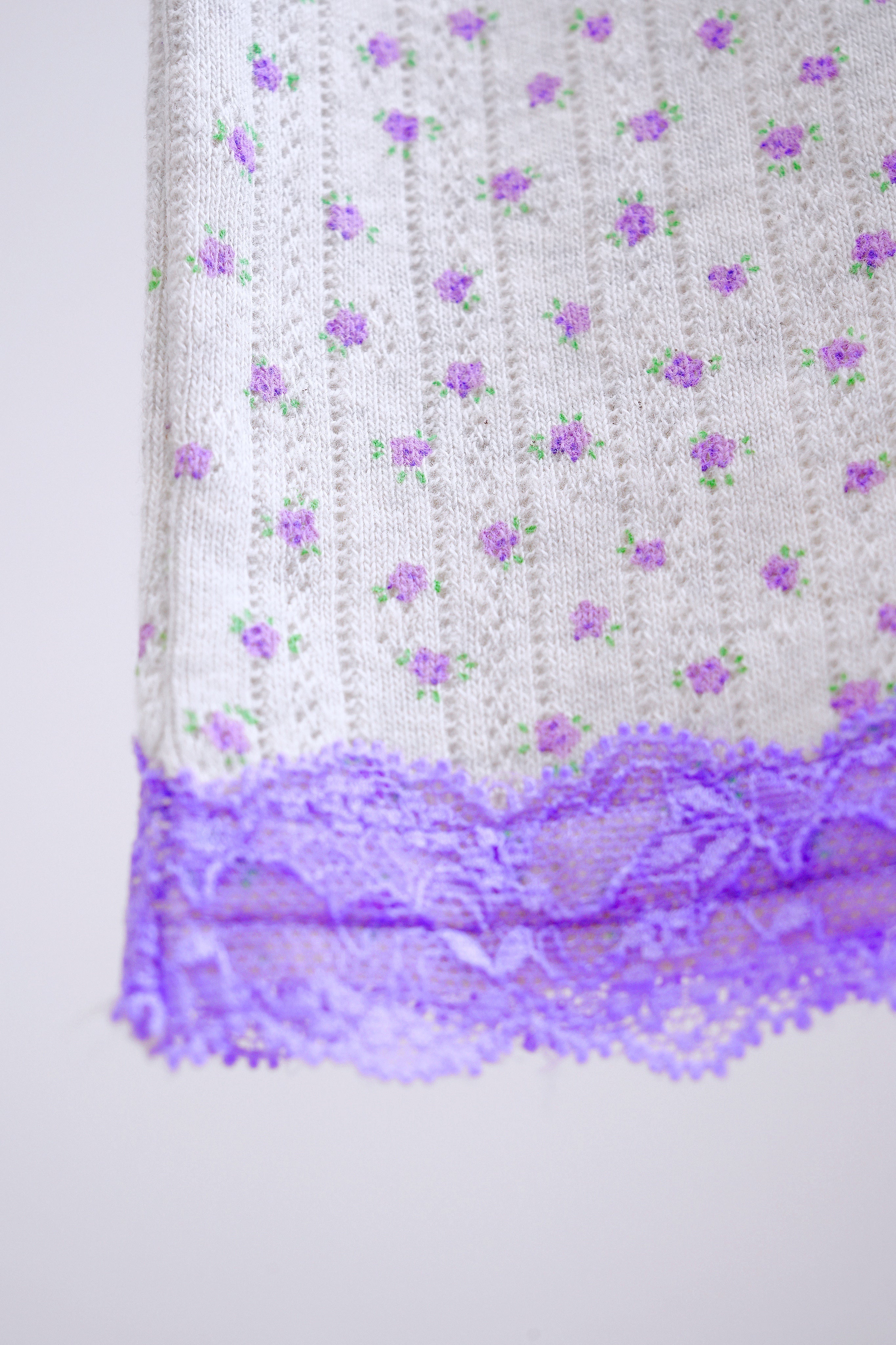 Y2K Purple Lace Floral Cami