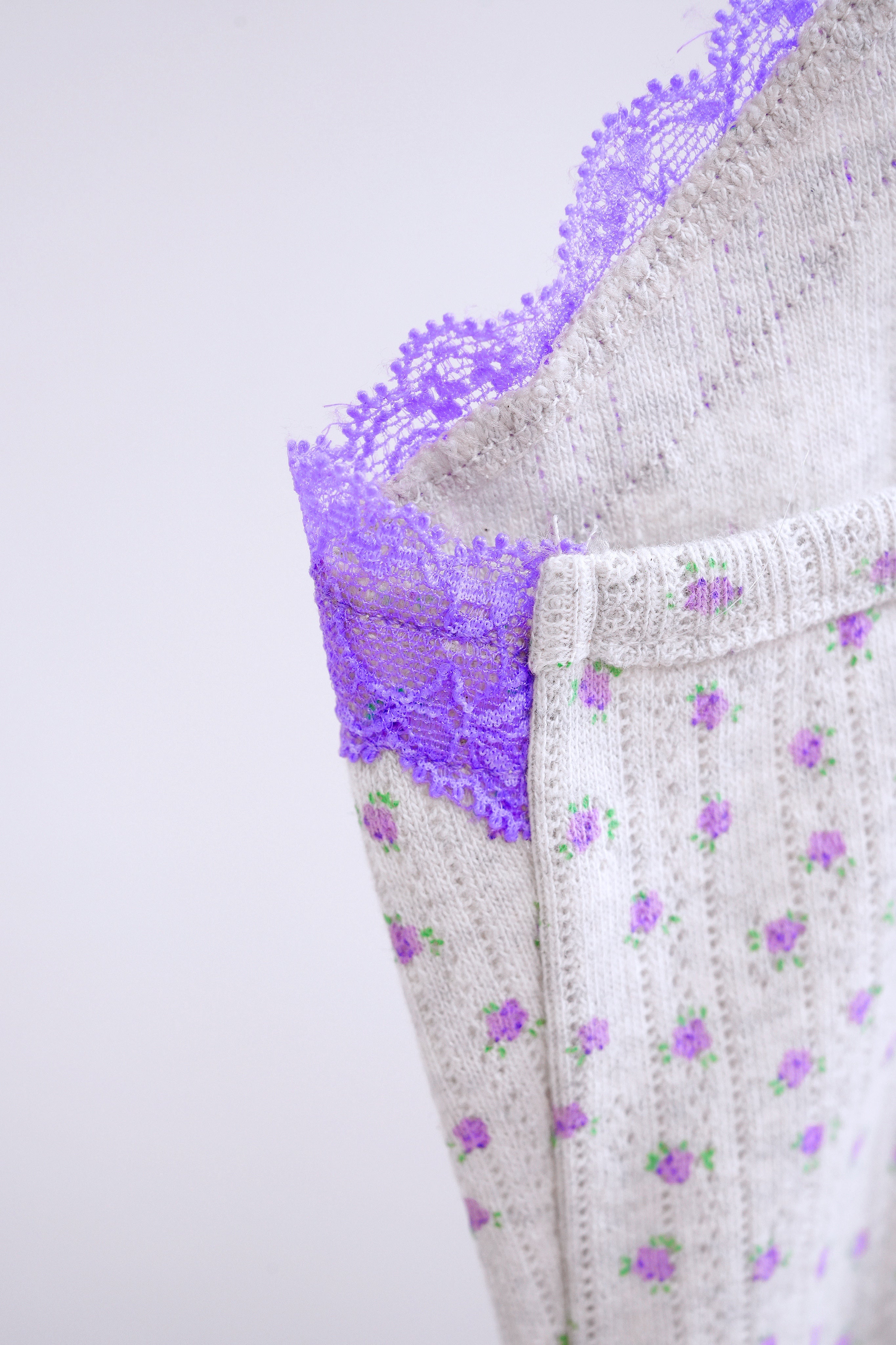 Y2K Purple Lace Floral Cami