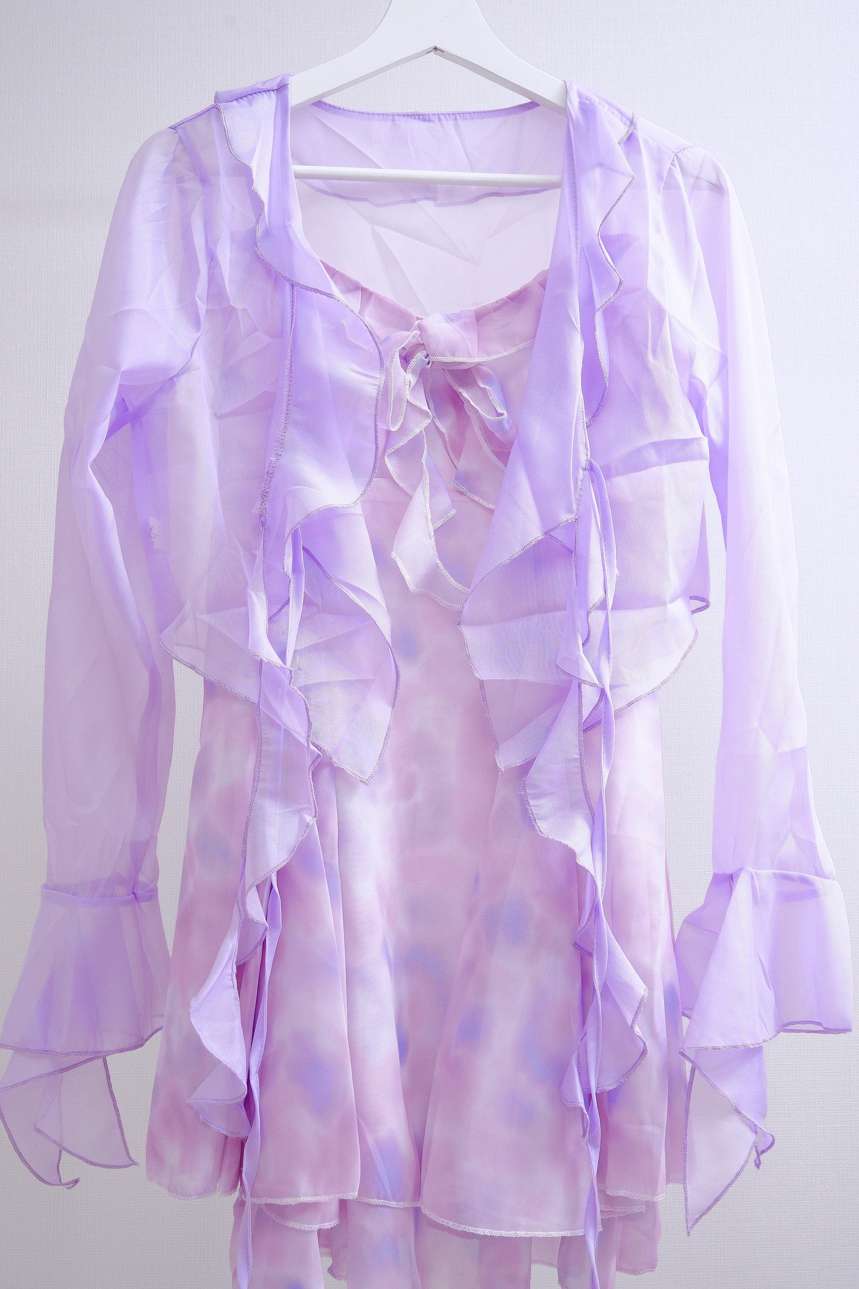 Lavender Chiffon Mini Dress