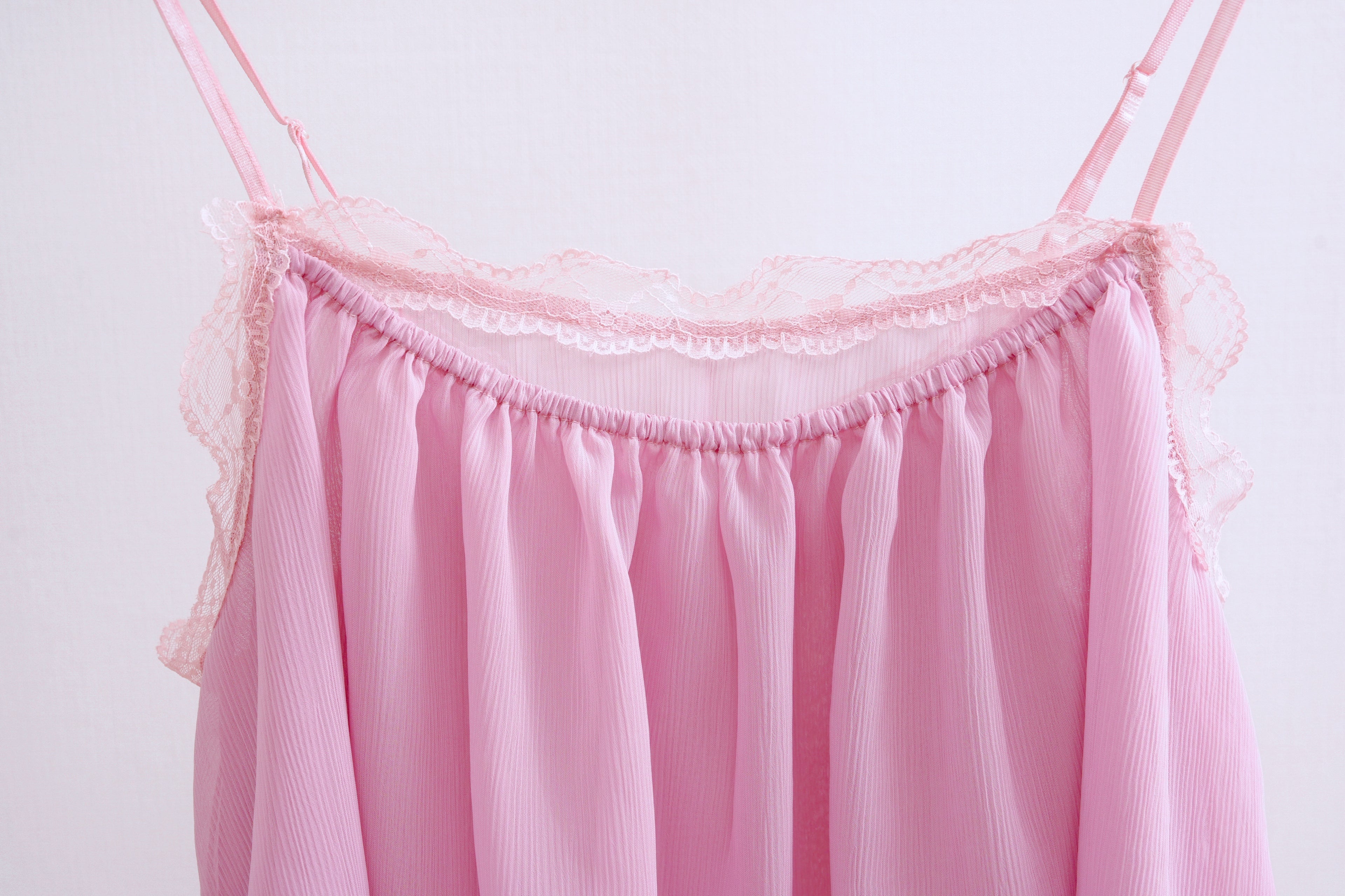 Sweet Romance Layered Sheer Lace Cami (Pink)