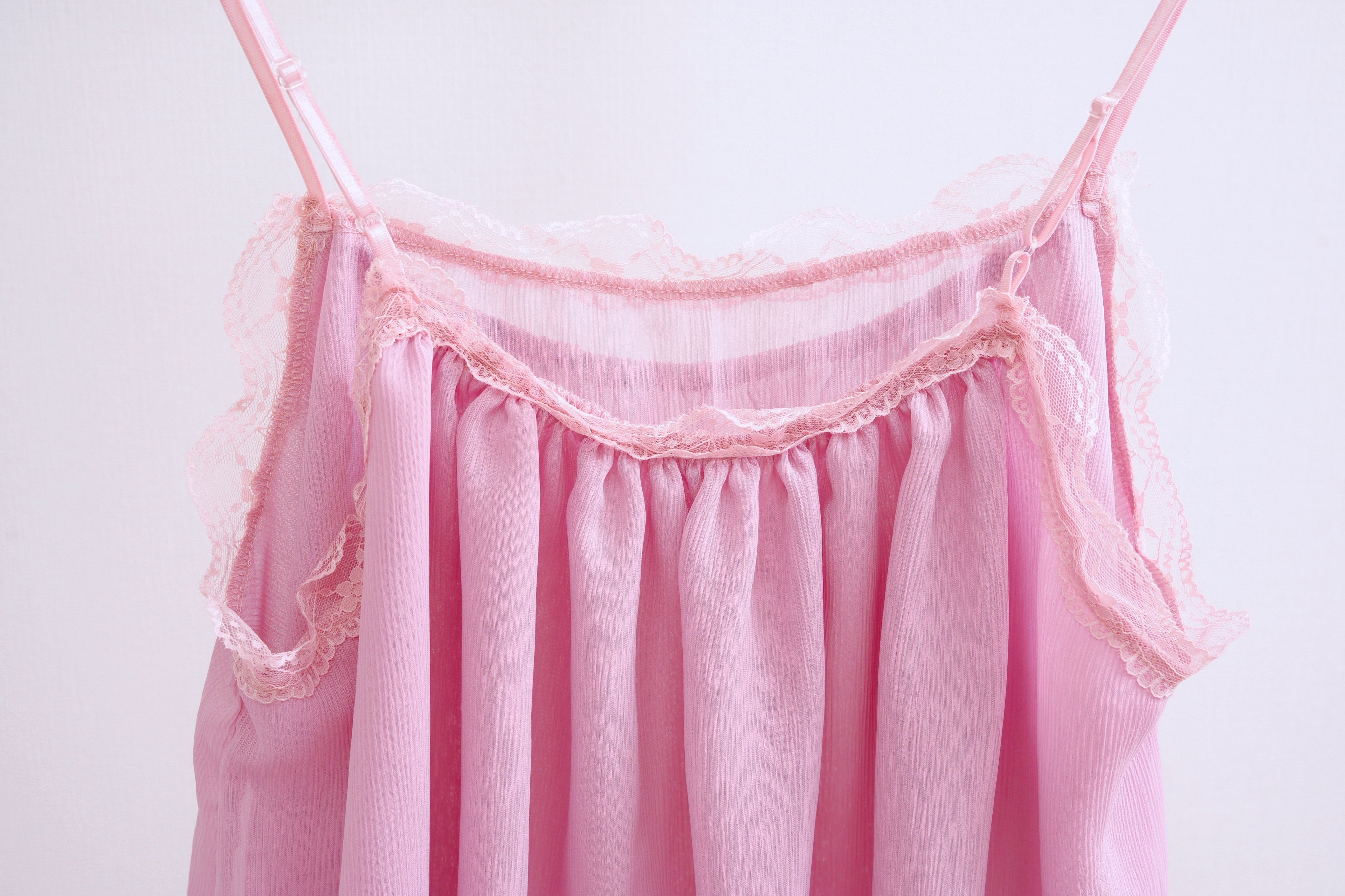 Sweet Romance Layered Sheer Lace Cami (Pink)