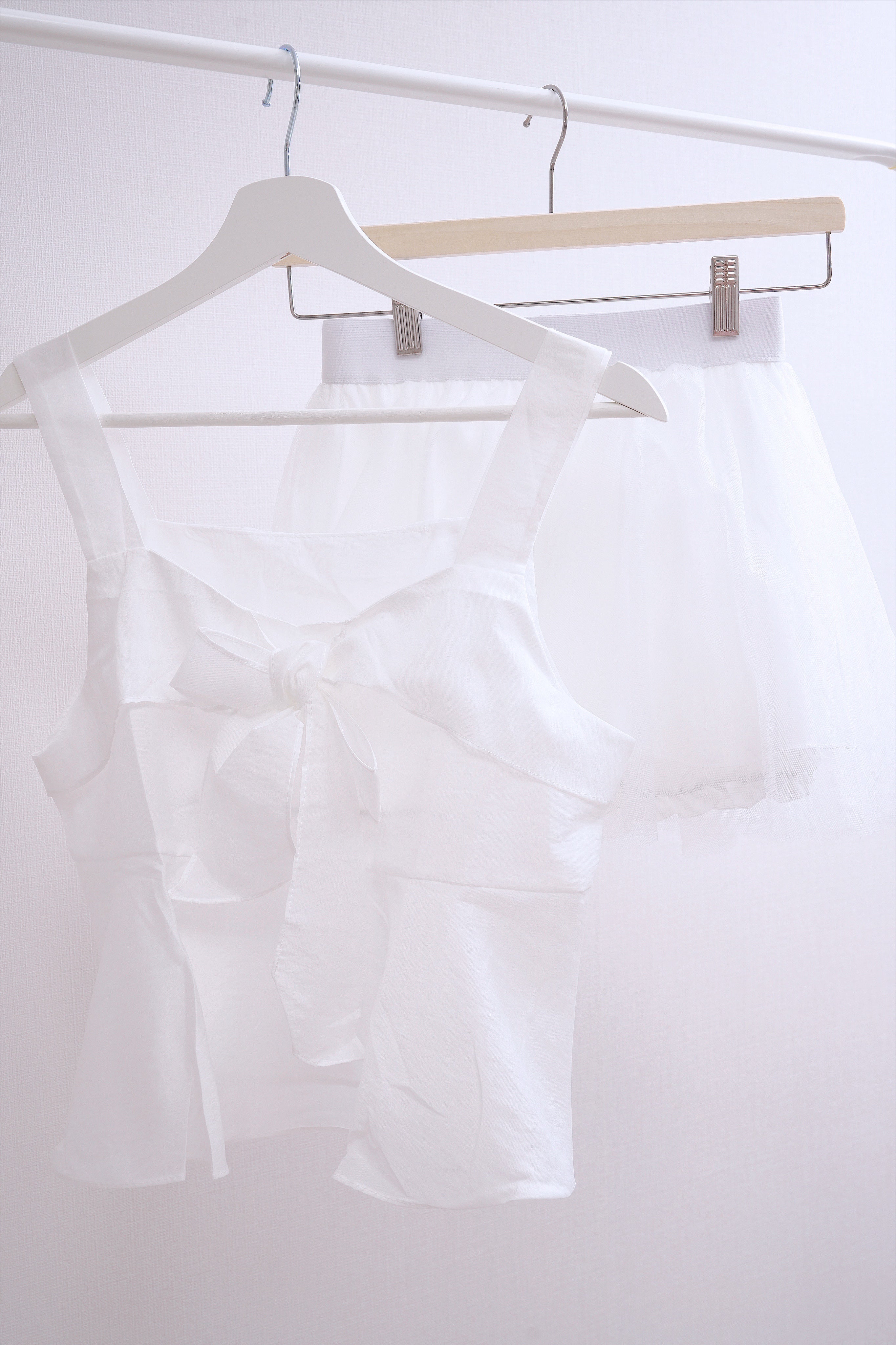Coquette Ribbon Tie-Front Cami (White)
