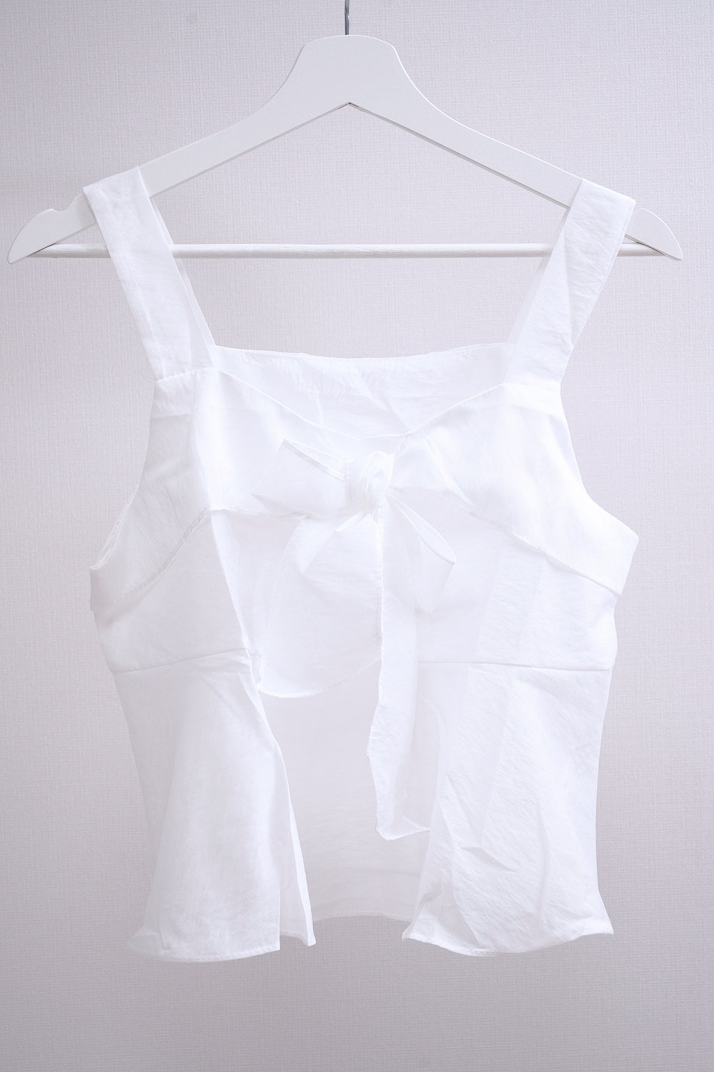Coquette Ribbon Tie-Front Cami (White)