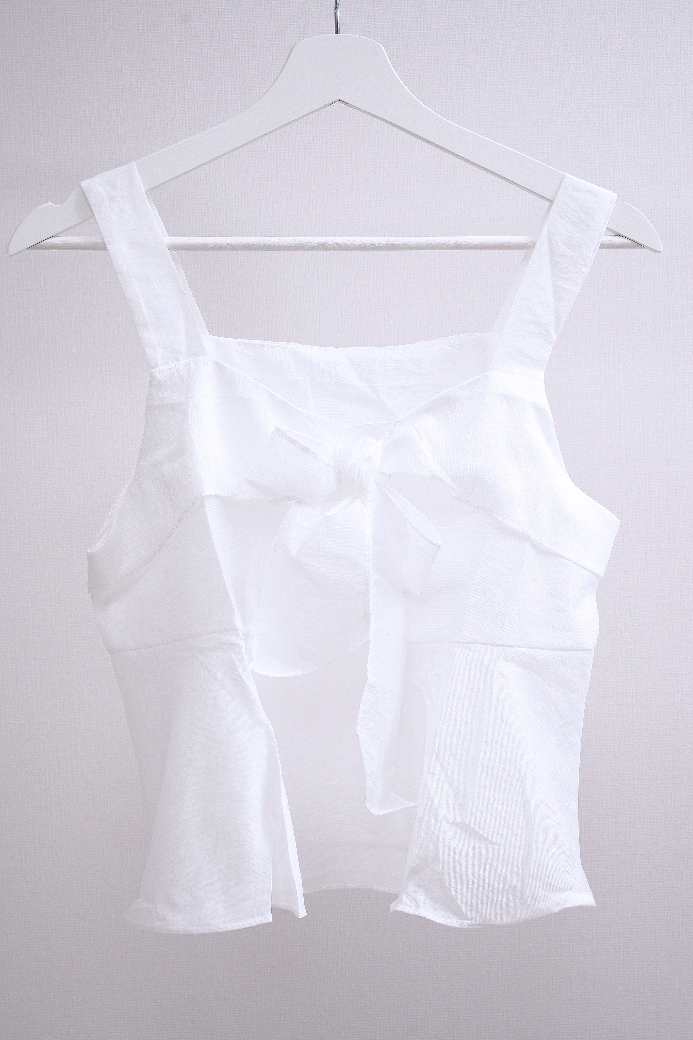 Coquette Ribbon Tie-Front Cami (White)