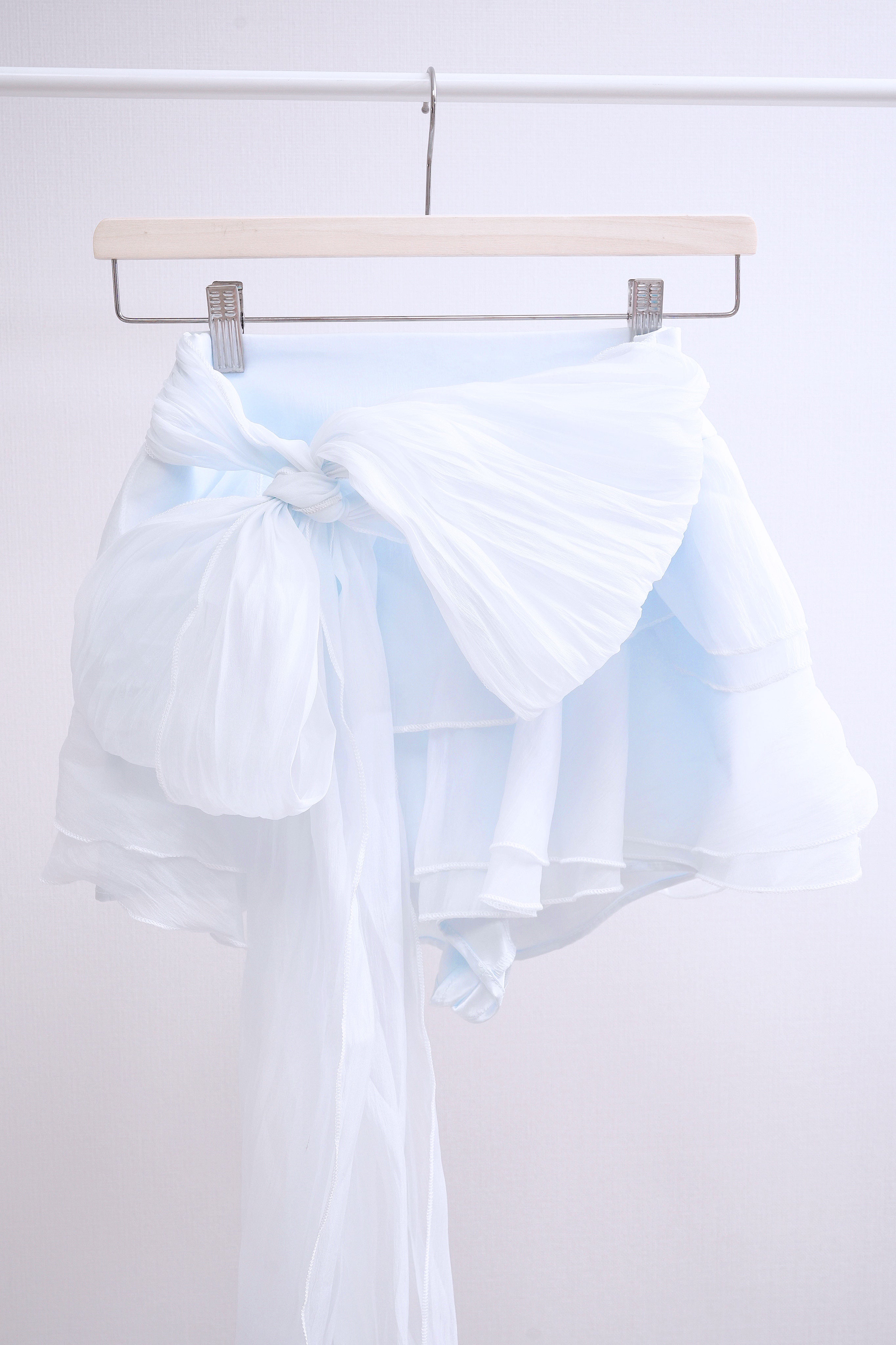 Cinderella Big RIbbon Ruffle Skirt (Baby Blue)