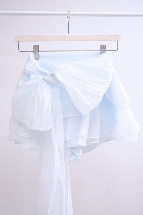 Cinderella Big RIbbon Ruffle Skirt (Baby Blue)