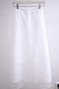 Angel Whisper Lace Floral Long Skirt (White)