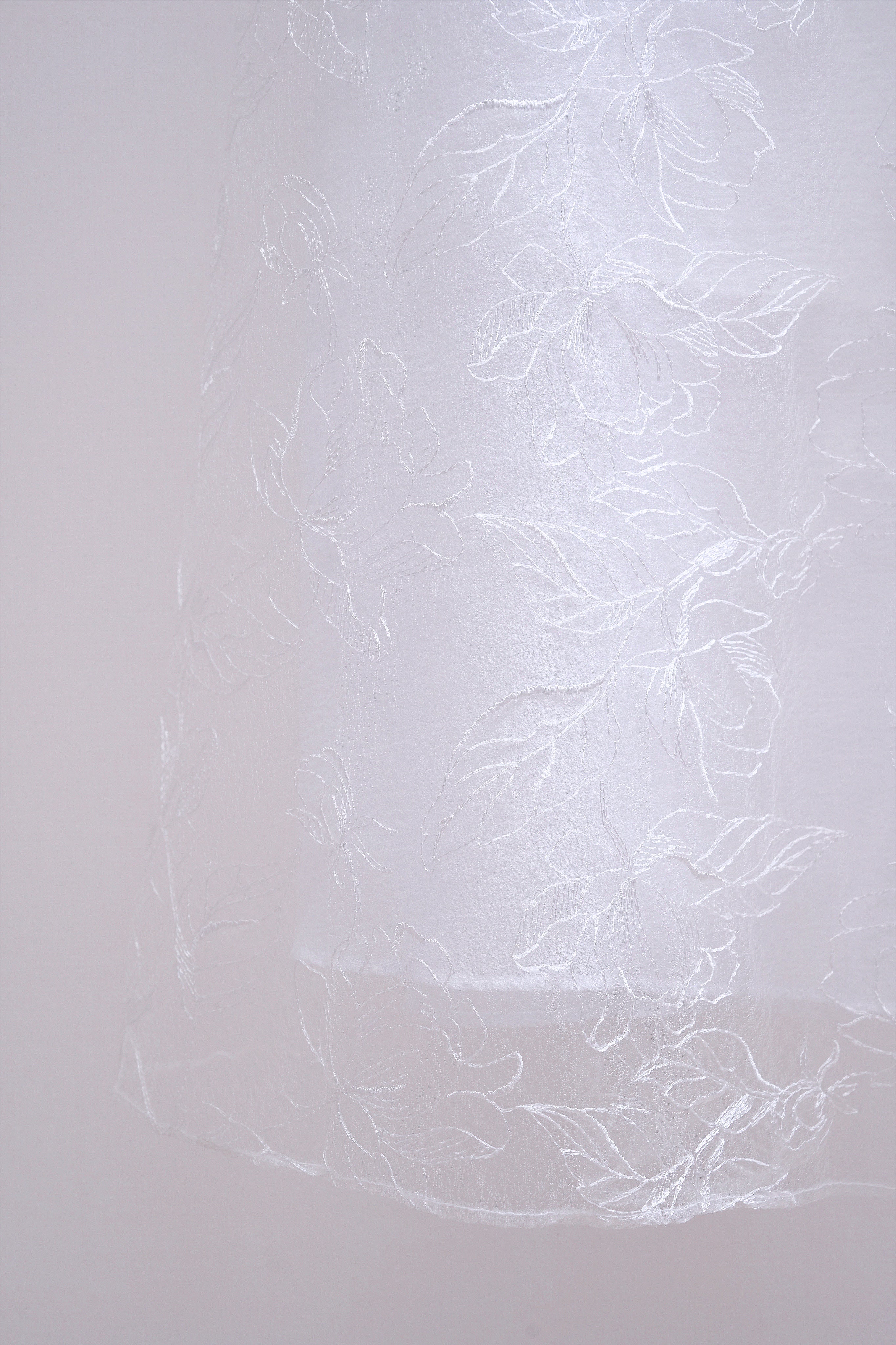 Angel Whisper Lace Floral Long Skirt (White)