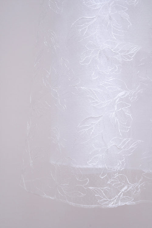 Angel Whisper Lace Floral Long Skirt (White)
