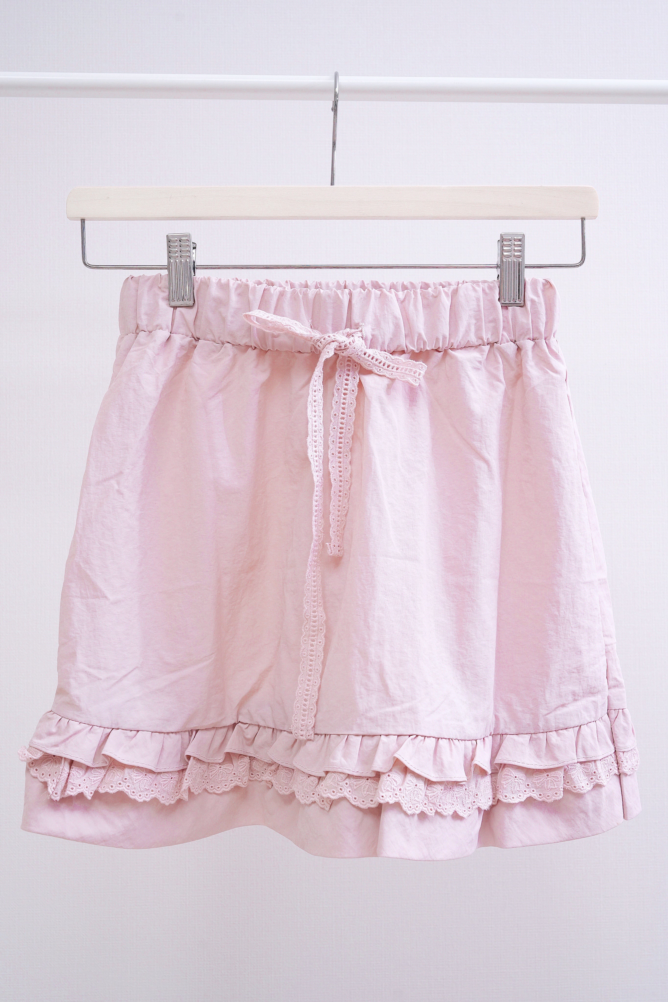 Soft Pink Ribbon Mini Skirt