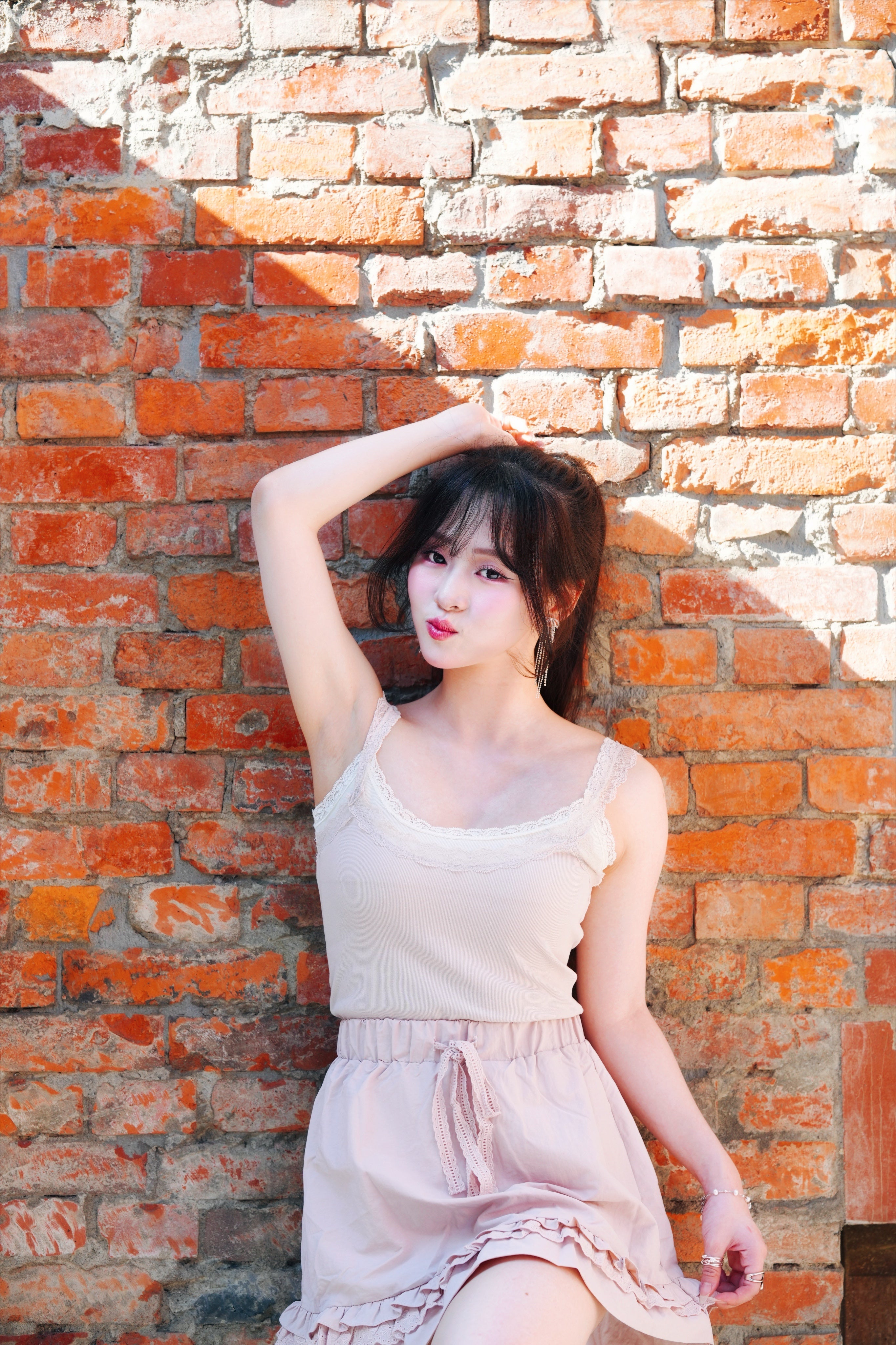 Double Lace Edge Cami(Pink)