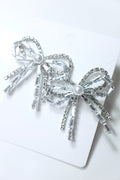 Double Layer Crystal Diamond Ribbon Earrings