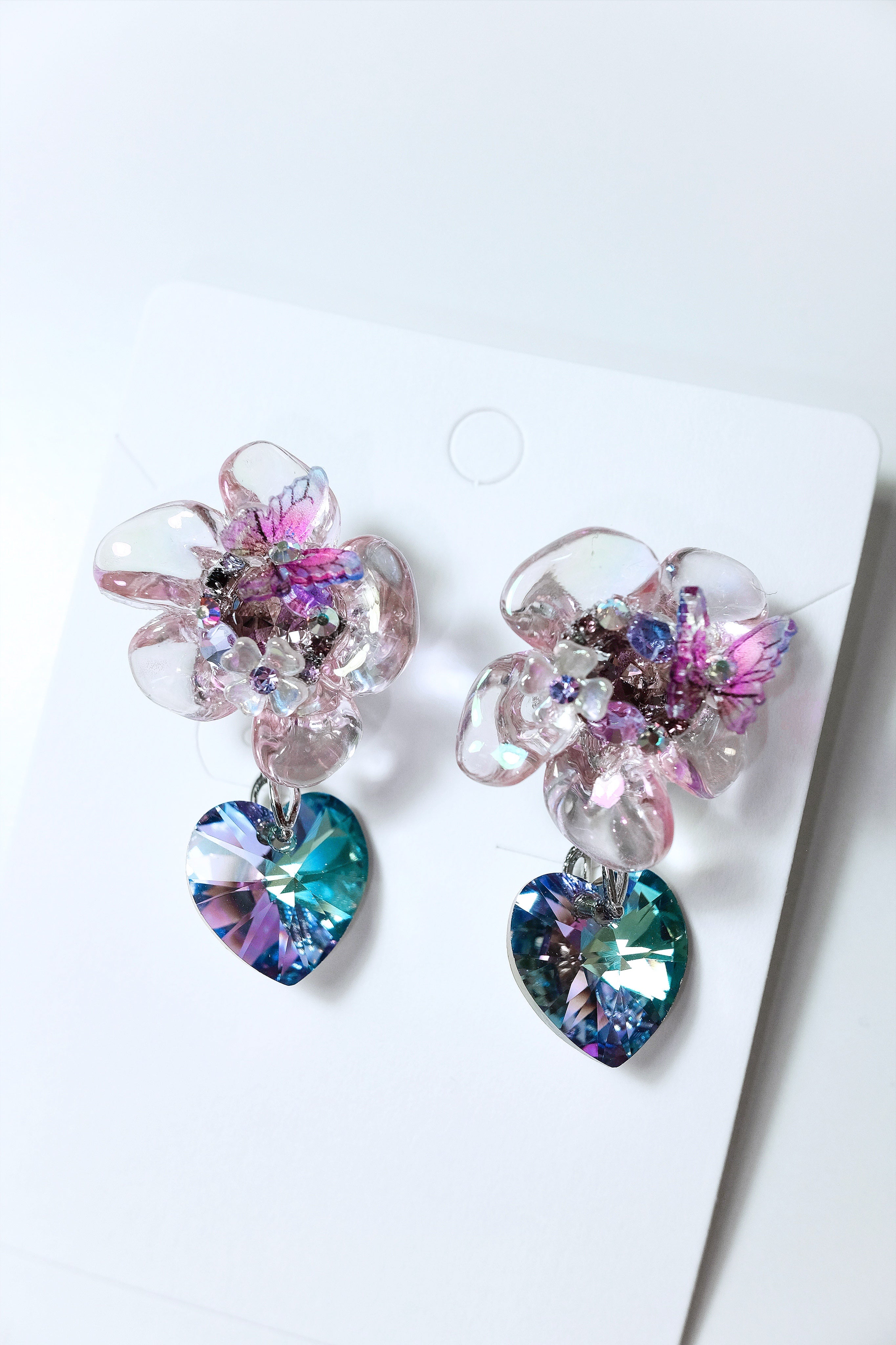 Secret Garden Petal Heart Earrings