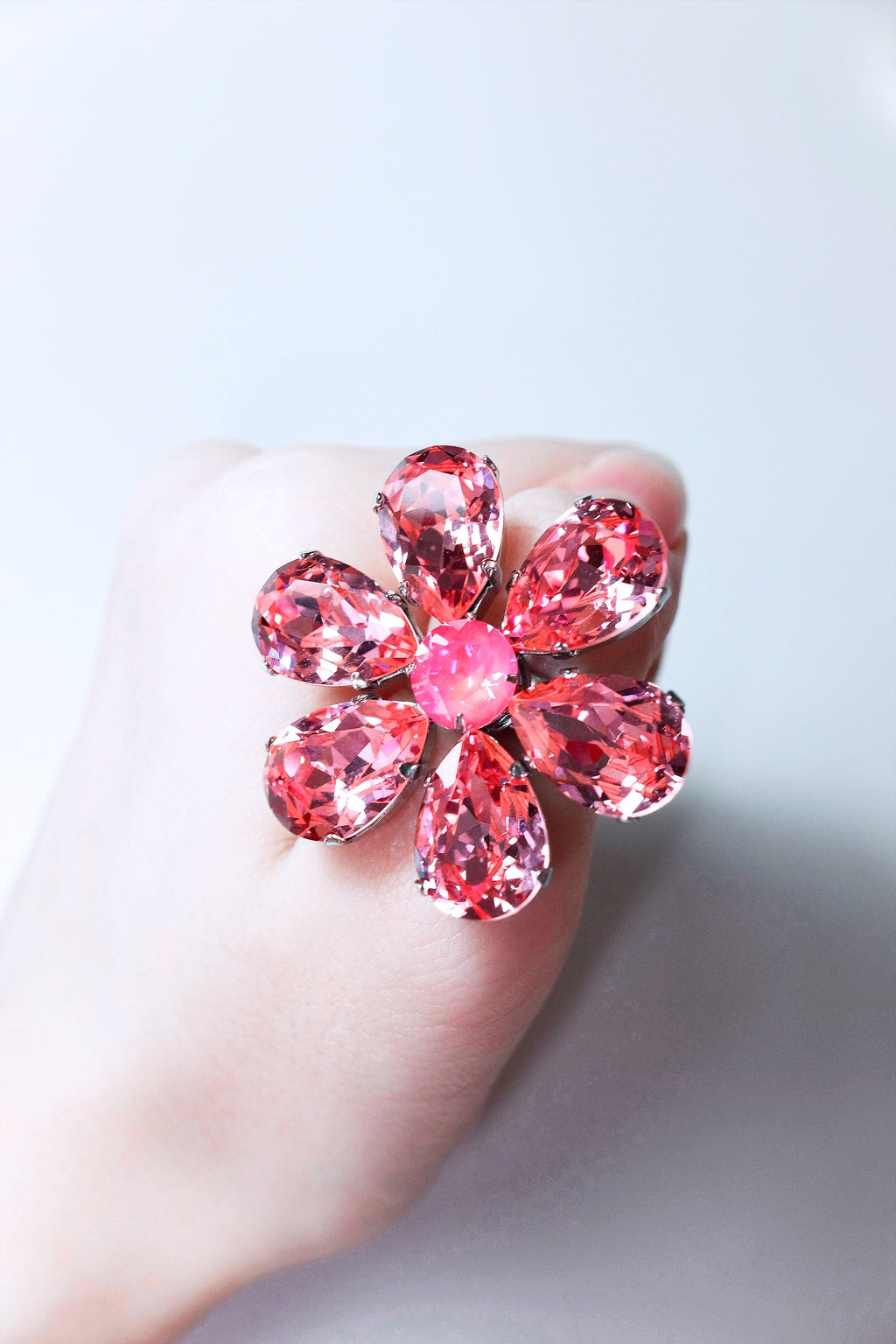 Glamour Crystal Flower Ring