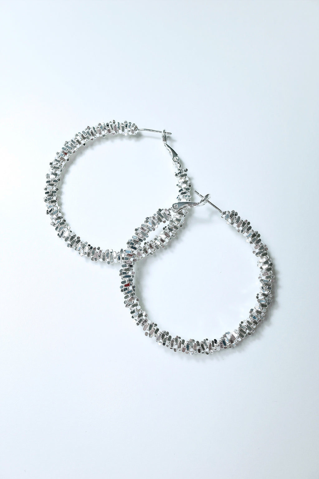 Sliver Sparkle Hoop Earrings