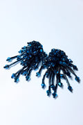 Midnight Sapphire Crystal Beaded Earrings