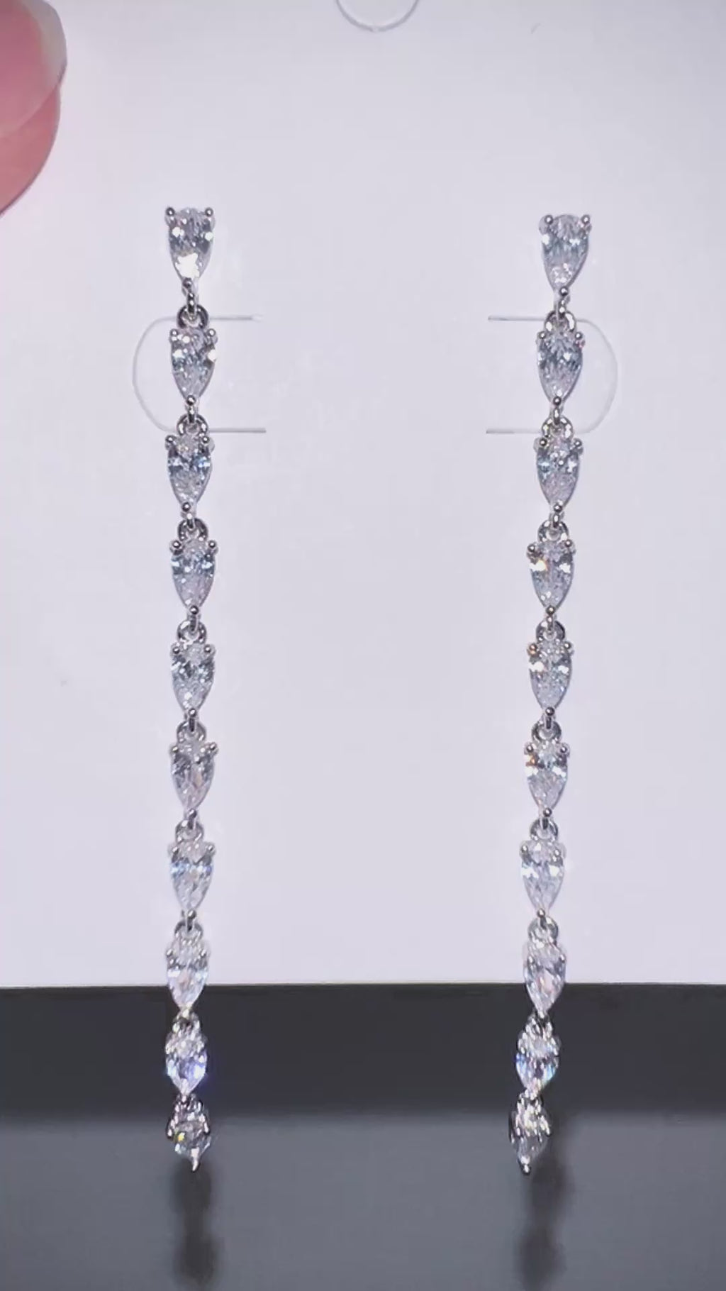 Linear Gemstone Strand drop Earrings