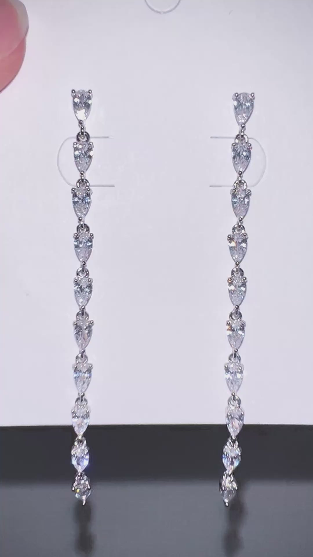 Linear Gemstone Strand drop Earrings