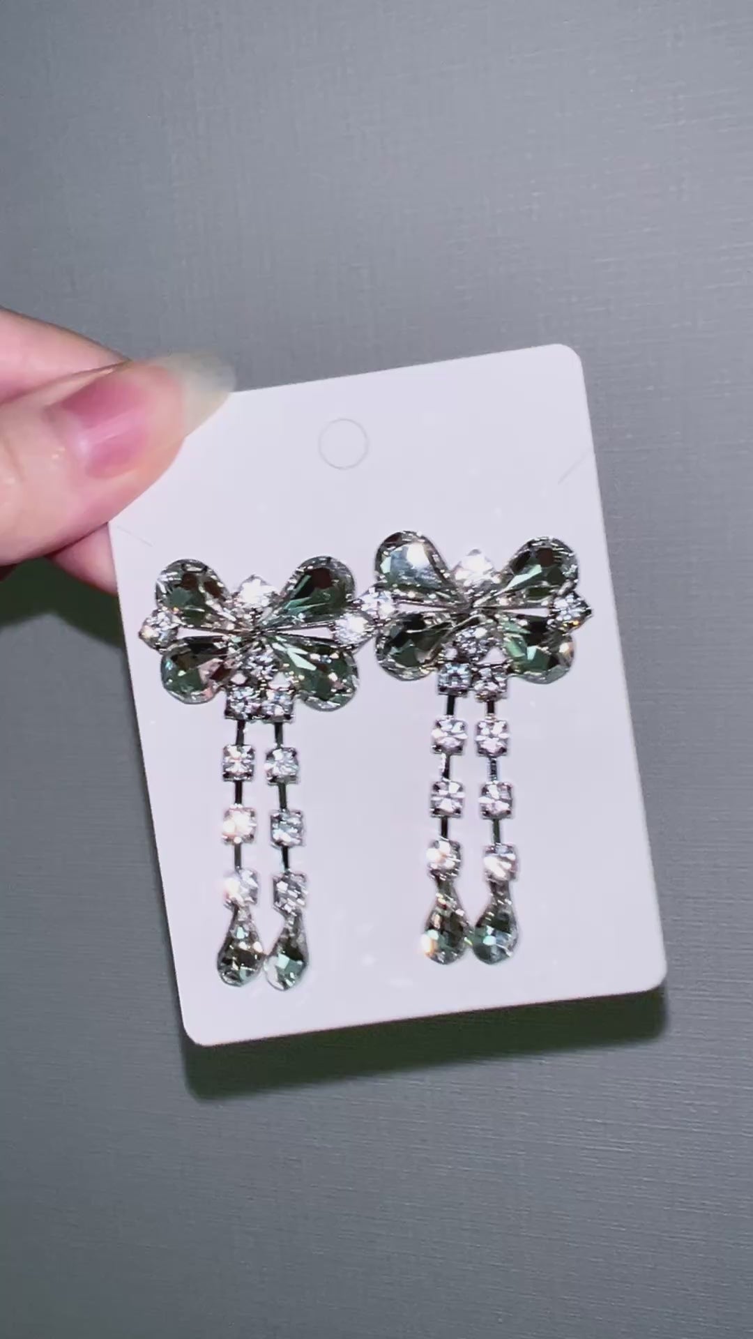 Sparkling Ribbon Diamond Bold Drop Earrings