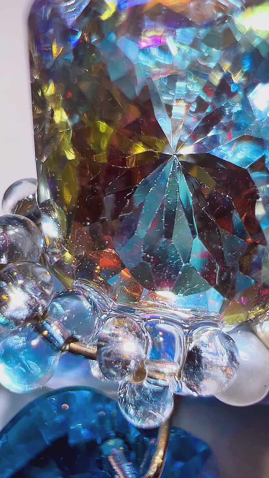 Cosmic Blue Gemstone & Crystal Heart Earrings