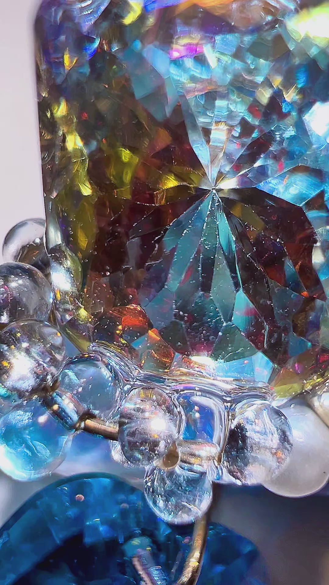Cosmic Blue Gemstone & Crystal Heart Earrings