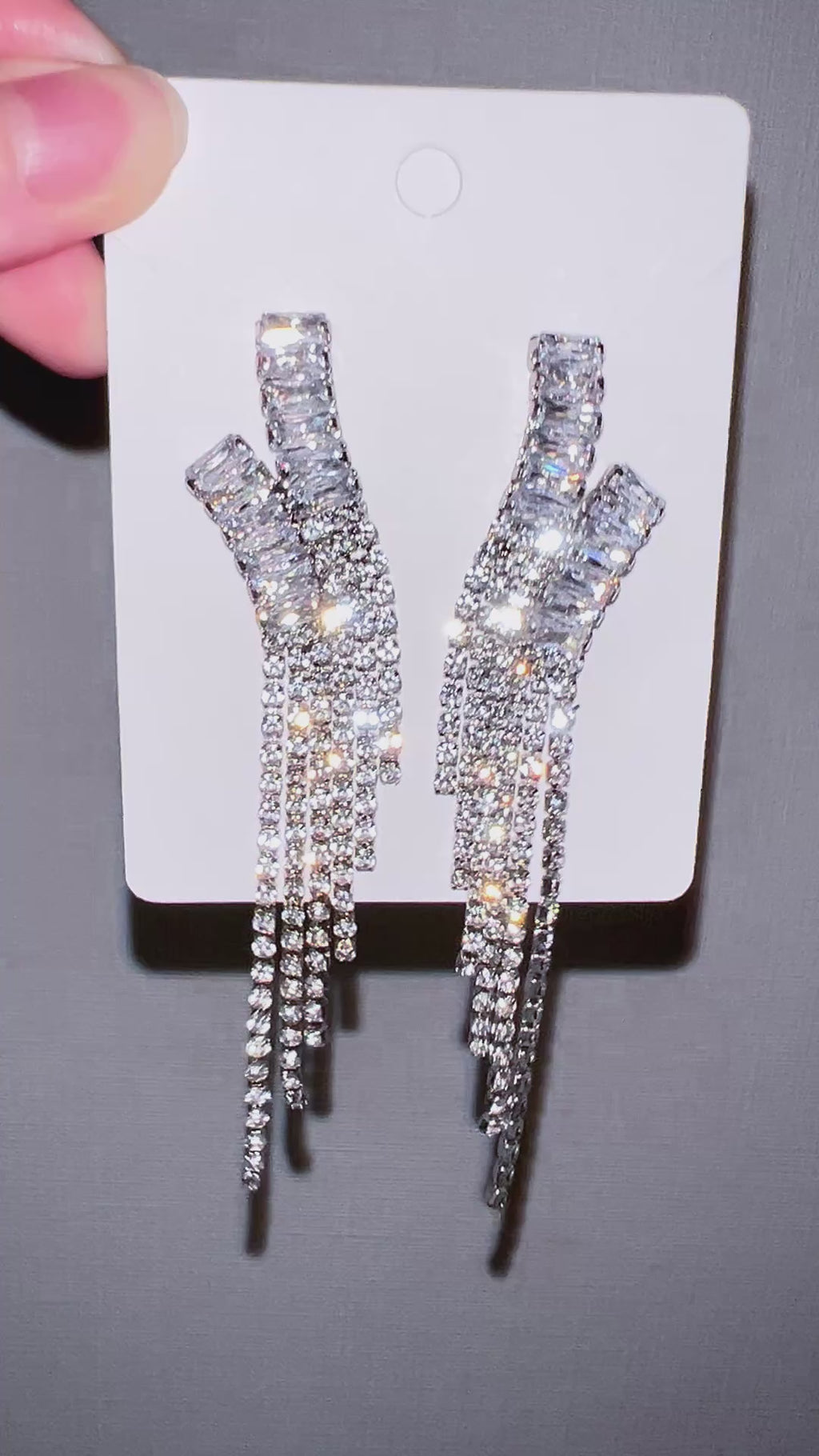 Evening Glamour Rhinestone Drop Earrings