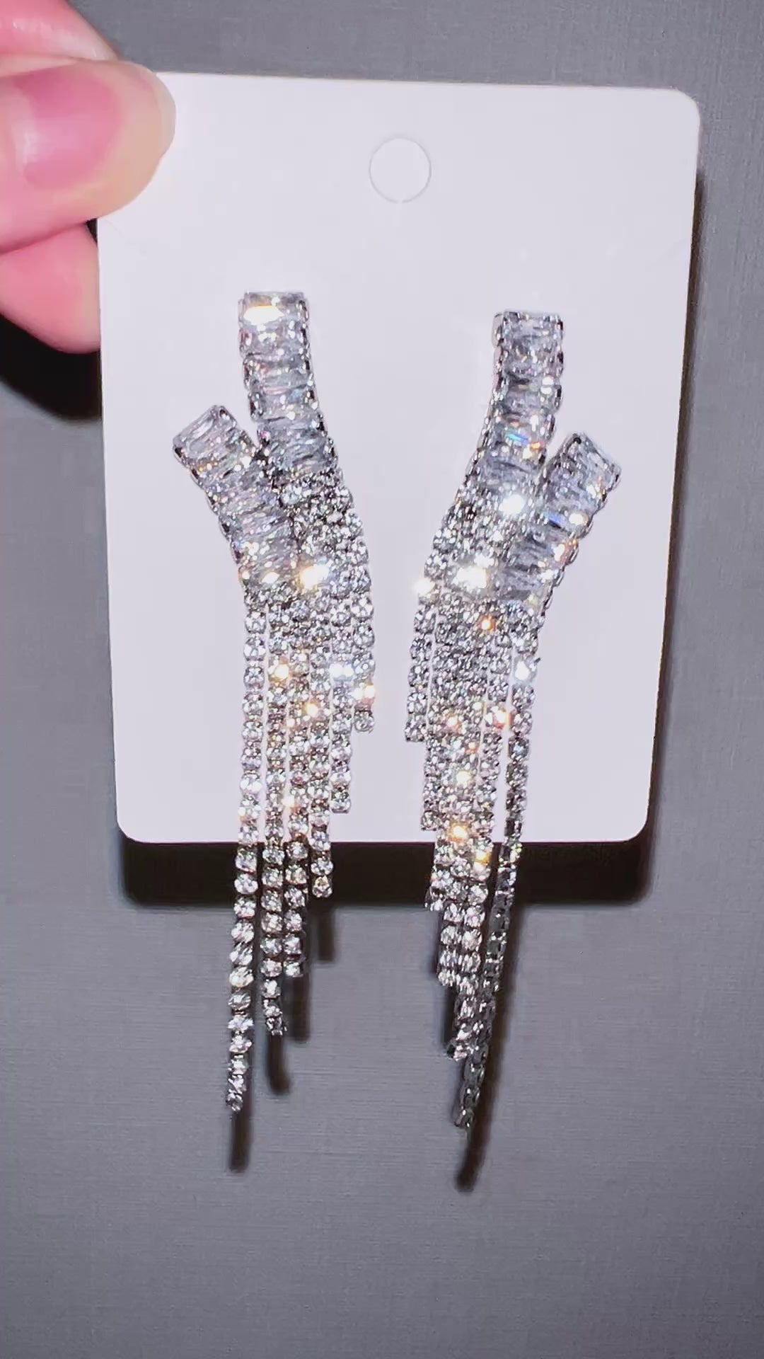 Evening Glamour Rhinestone Drop Earrings