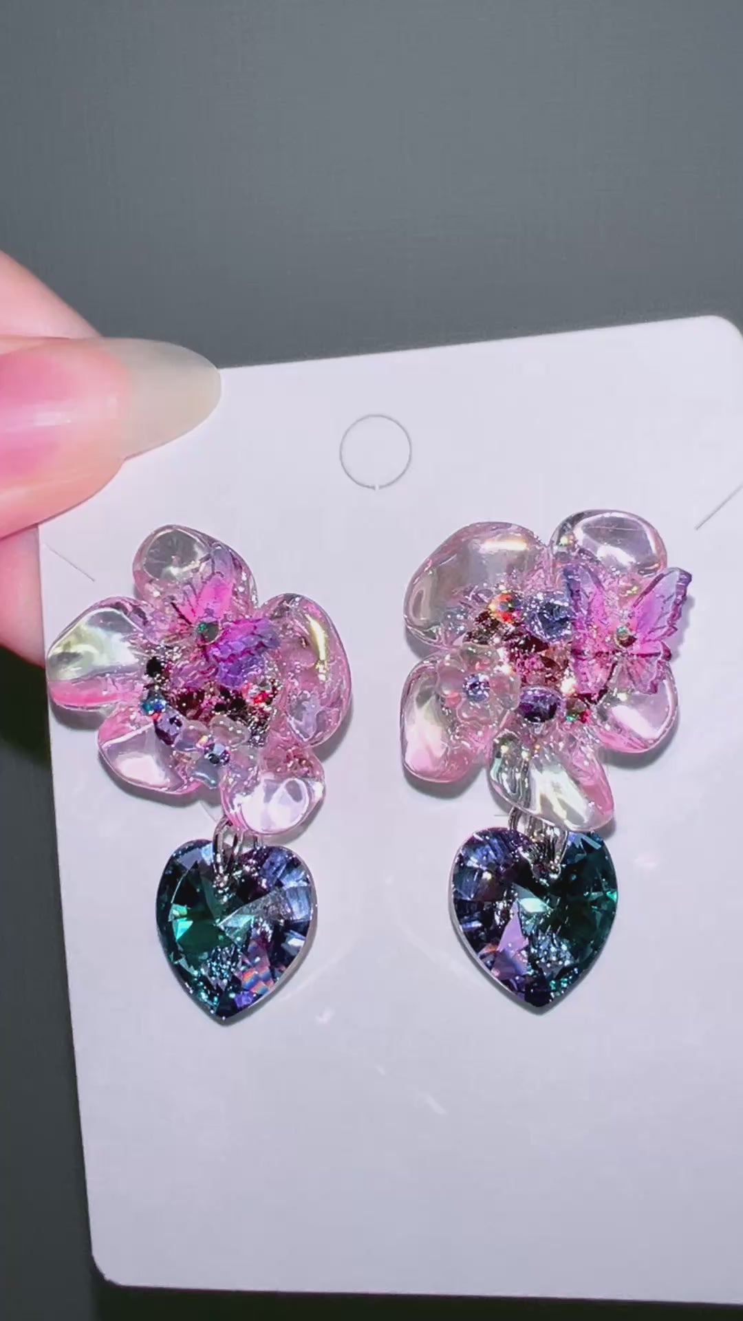 Secret Garden Petal Heart Earrings