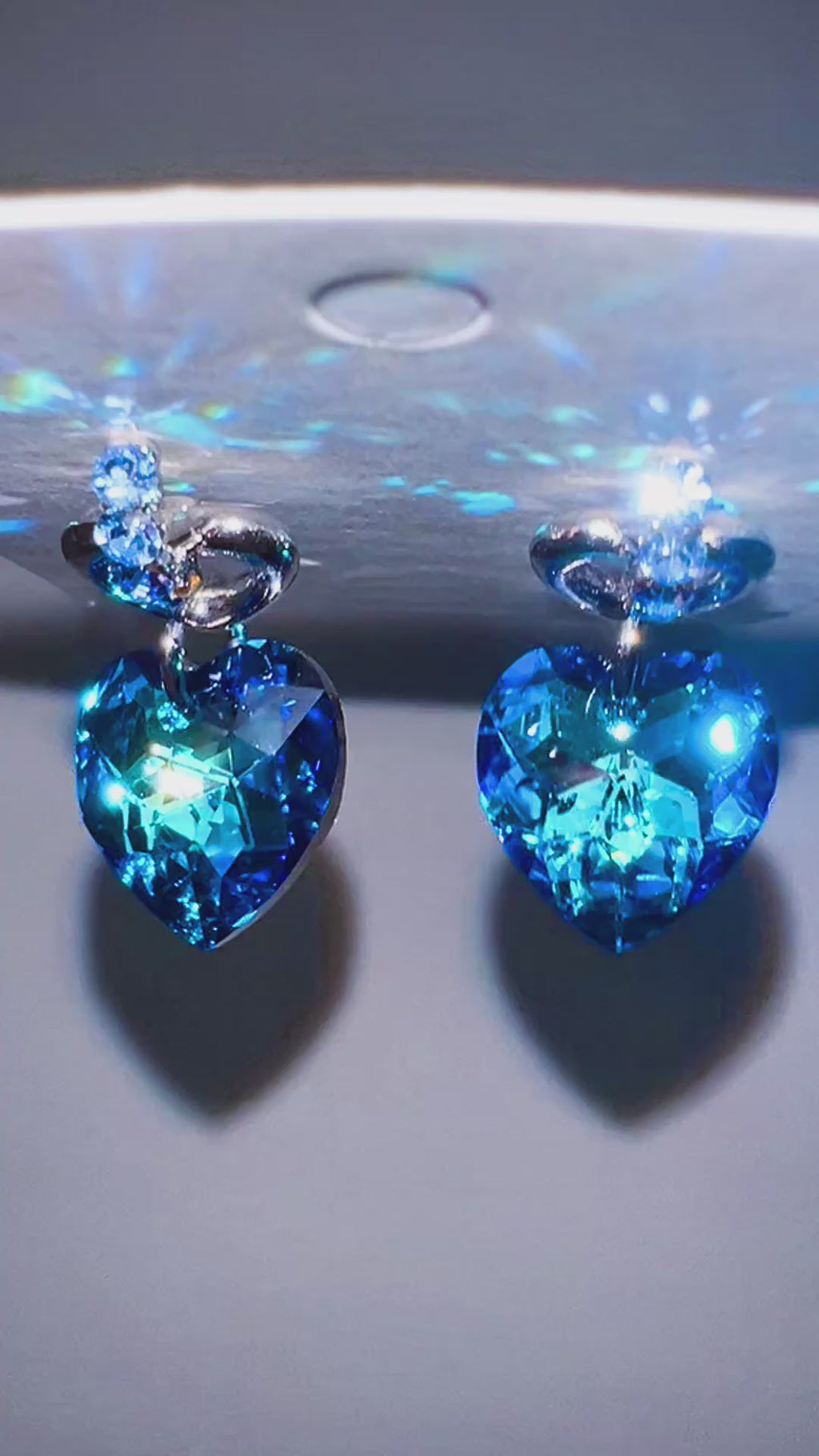 Sapphire Heart Earrings