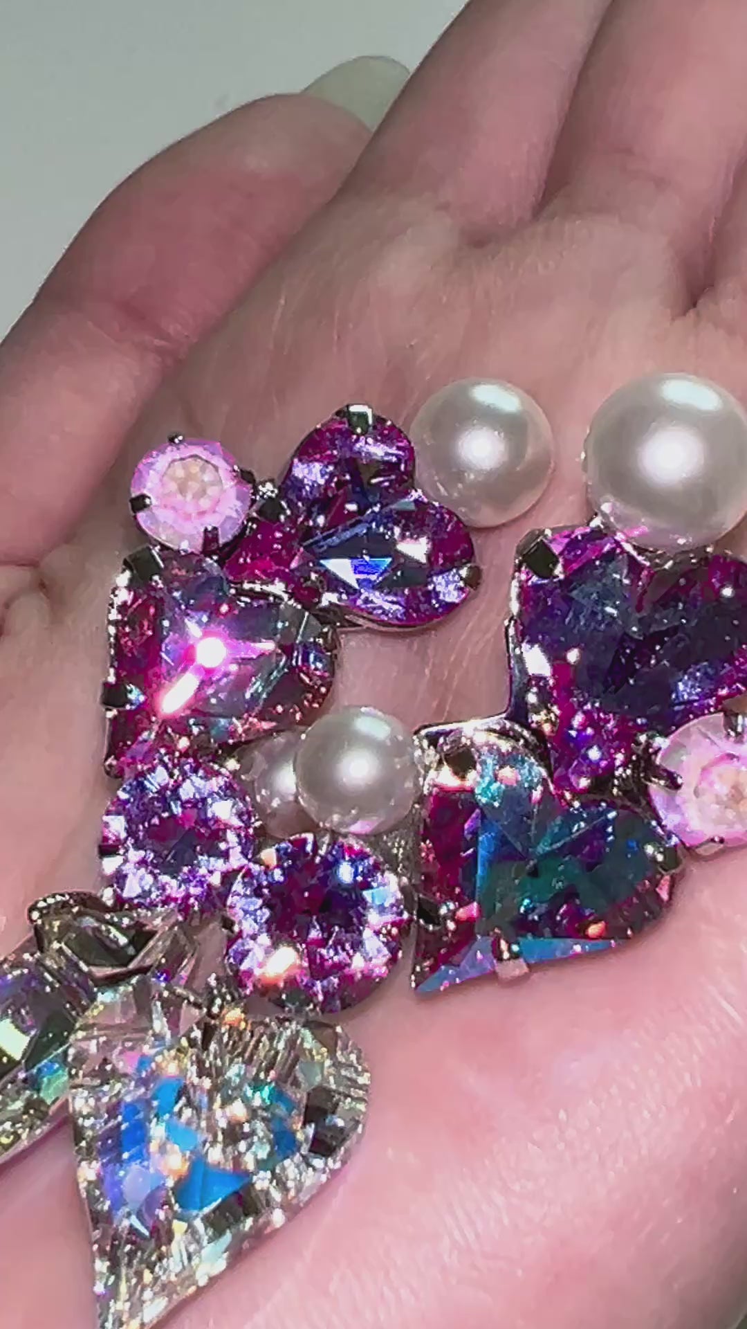 HeartDrop Ear Climber (Purple)