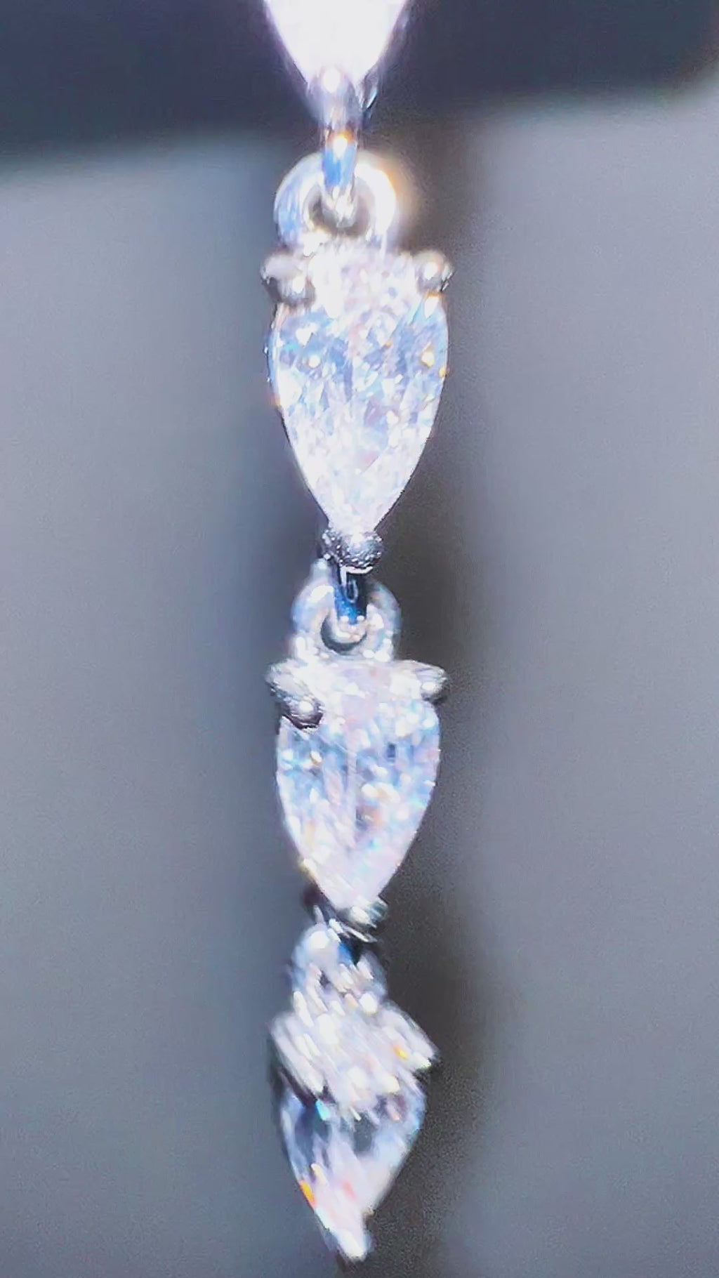 Linear Gemstone Strand drop Earrings