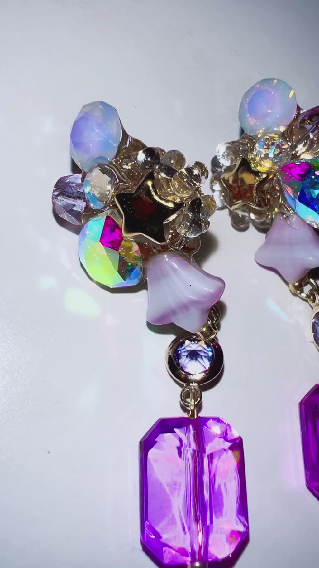 Fairy Tale Lavender Gem Drop Earrings